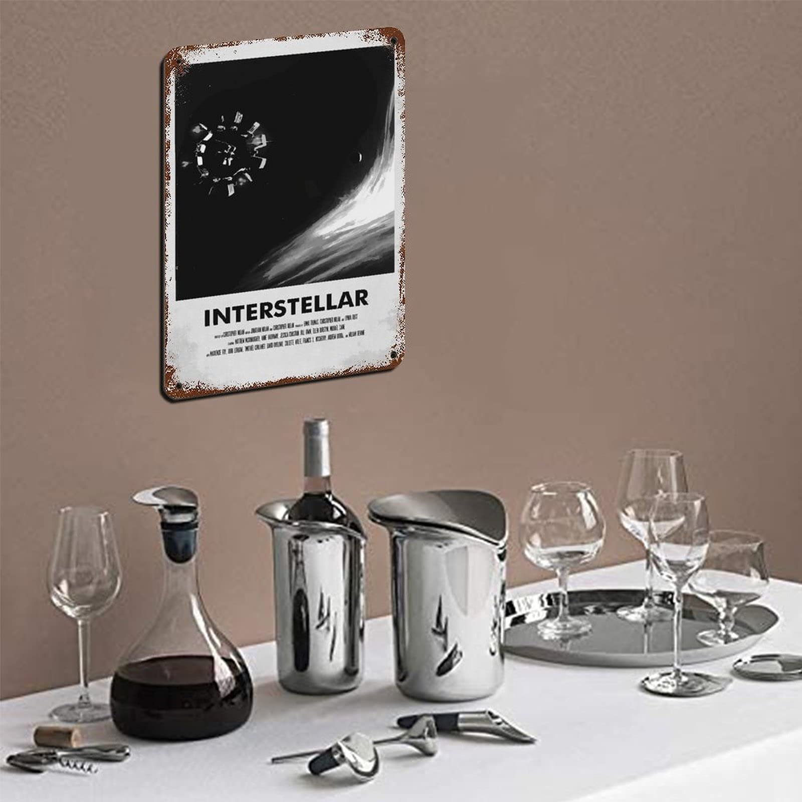 Affiche Métal Vintage Interstellar - Déco Murale Rétro Pour Bar, Café, Salon | 30x40 Cm | Style Pub Cinéma