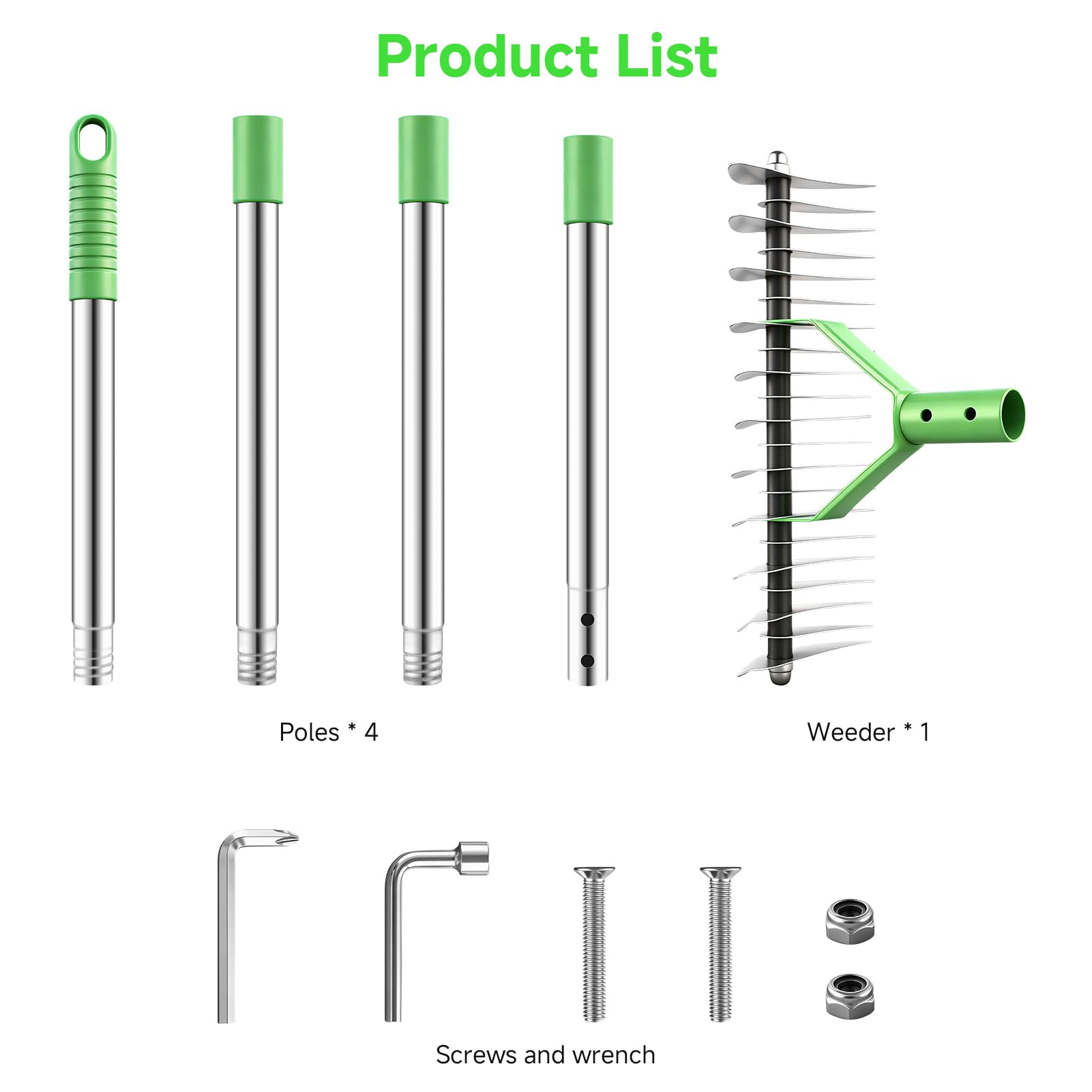 Rastrillo de paja para césped, rastrillos de jardín con mango ajustable de 160 cm con 21 dientes, rastrillo de jardín de 32 cm de ancho, resistente, rastrillos de césped para aflojar el suelo, césped