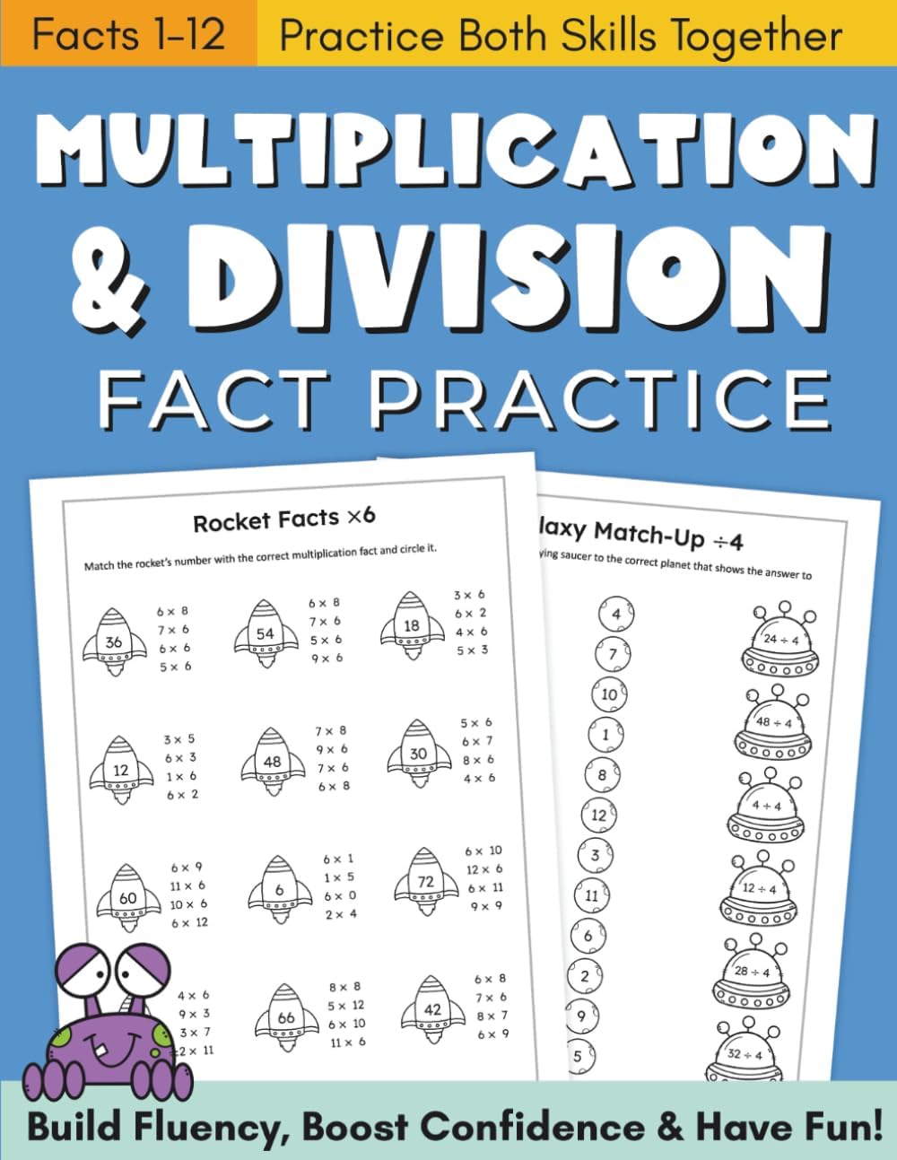 Multiplication & Division Math Facts 3rd Grade Workbook (Facts 1-12): Practice Pages, Mazes, Puzzles & Drills for Math Fact Fluency (Math Missions: Fact Fluency Series)