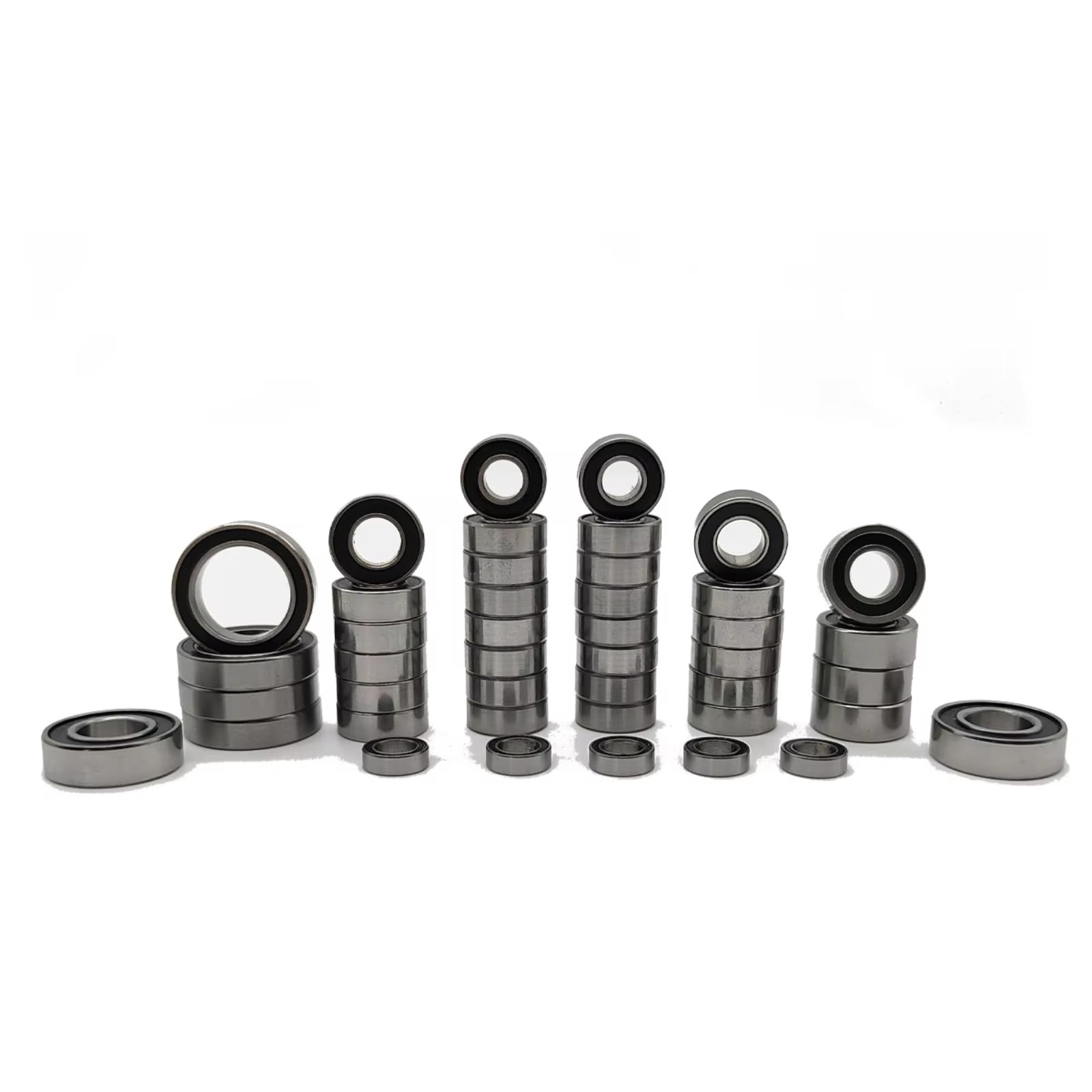 Für Racing Für Traxxas Für Summit 1/10 43 Stück Chromstahl Kugellager 2RS Schwarz Gummi Abgedichtet Tiefe Nut Auto RC Crawler RC Lagerteile