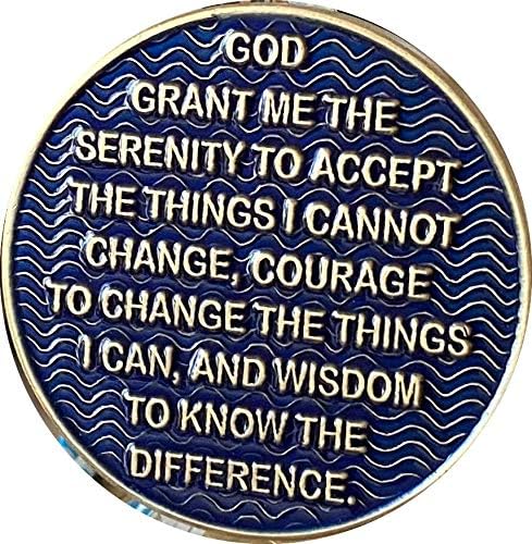 Miniatura 4 de Medallón AA de 2 meses Color azul antiguo 60 días Sobriety Chip