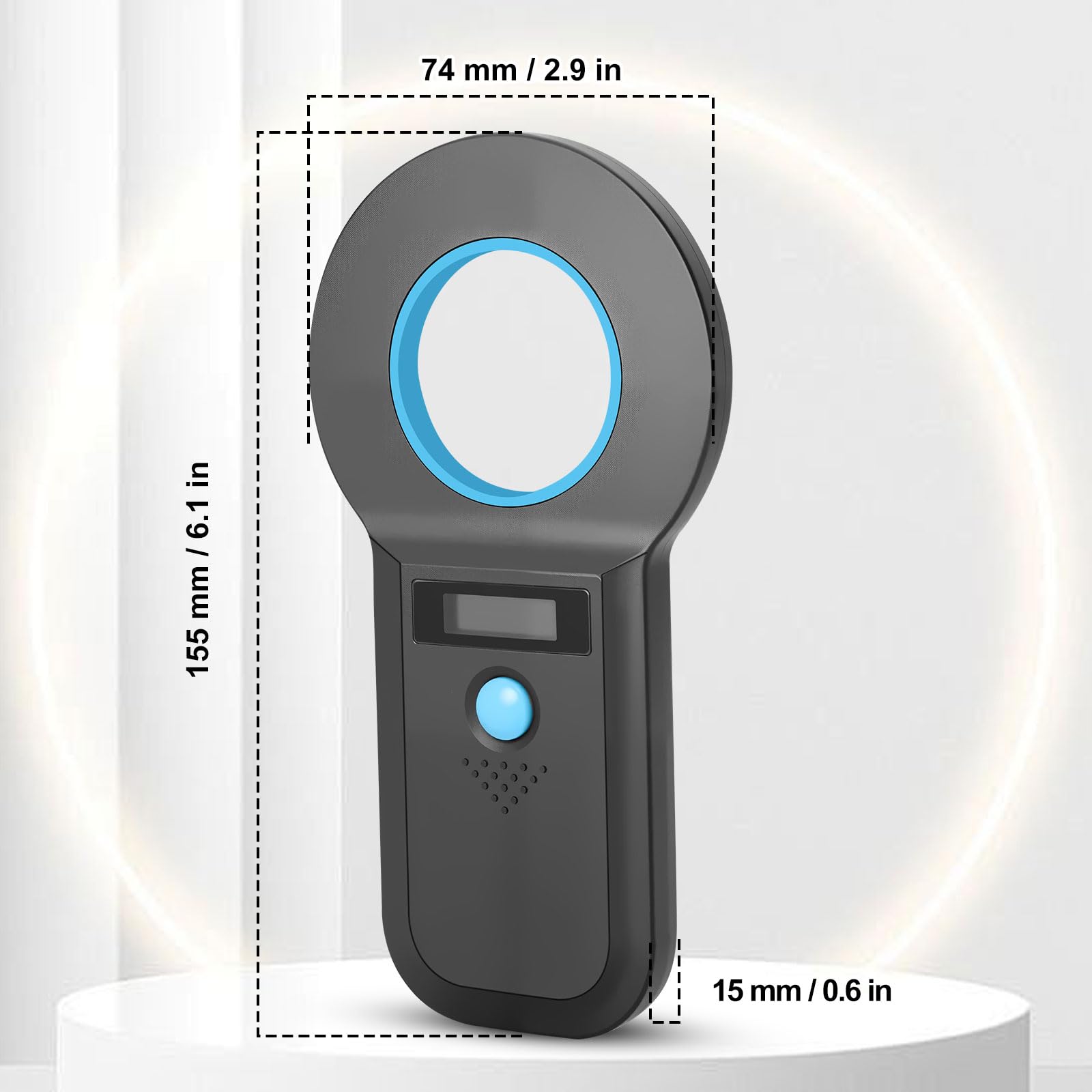 ARCELI Lector Microchip Animales, Bluetooth Lector Chip Mascotas, Lector de Chip para Perros/Gatos 134,2KHz, 128 Almacenamiento de Datos, ISO11784/85/HFDX-B/EMID