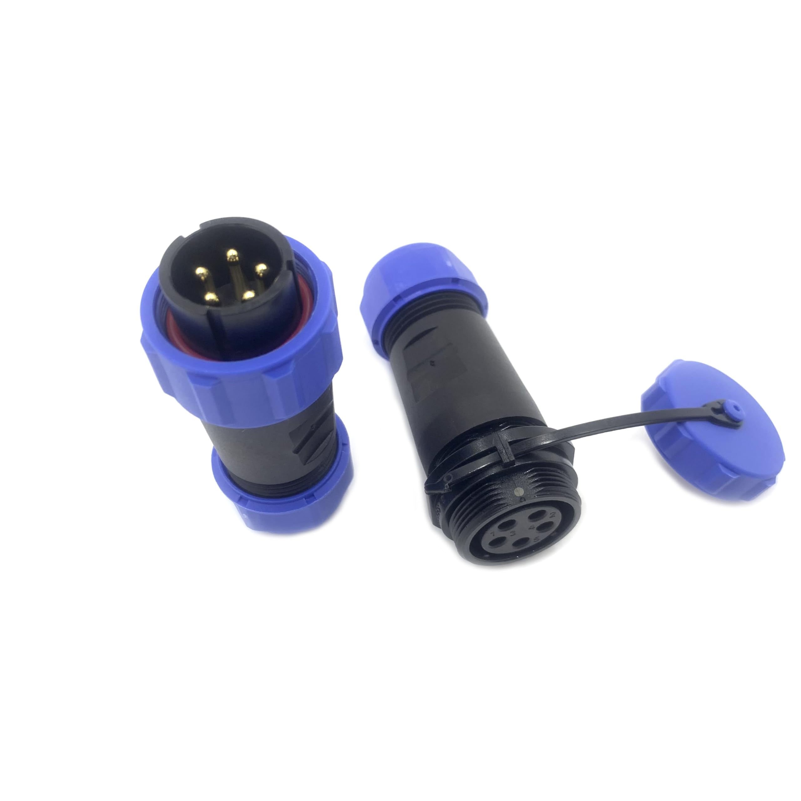 2 connettori SP21 a 5 poli, spina aeronautica, spina IP68, maschio e femmina femmina femmina 12 AWG, connettore 5 pin, spina aviazione per lampade esterne, 500 V, 30 A