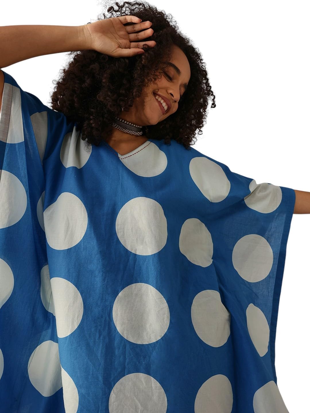 Comfy Cotton Printed Kaftan with Tassels-image-47