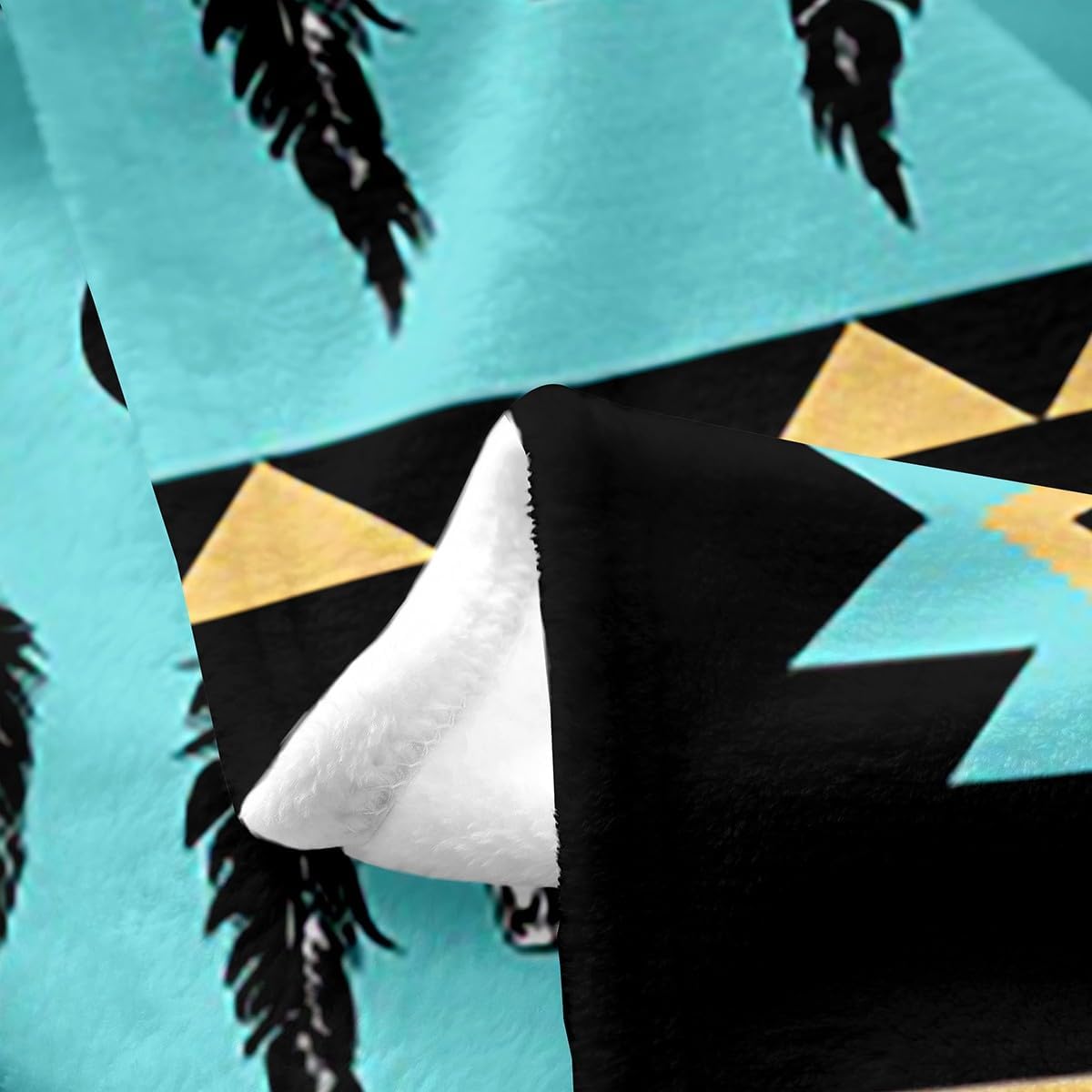 Castle Fairy Aztec Bed Throws,Boho Abstract Triangle Throw Blanket for Kids Boys Gift,Weatern Cow Skull Dreamcatcher Lightweight Blanket for Sofa,Baby Size (30 x 40 Inch)