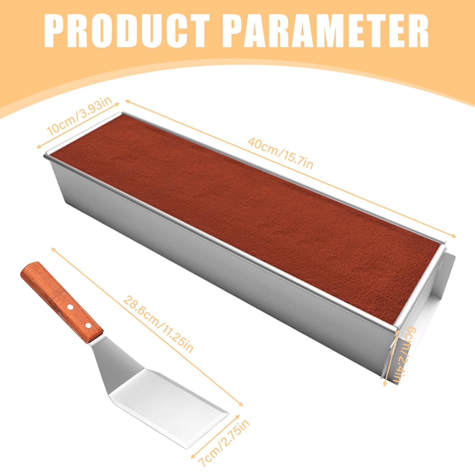 Backform Rechteckig Verstellbar, Edelstahl Tiramisu Form Käsekuchenform mit Acryldeckel Pfannenwender, BPA frei, Wiederverwendbare Backformen für Kuchen Brownies, Lasagne, Kuchen, Käsekuchen(40cm)