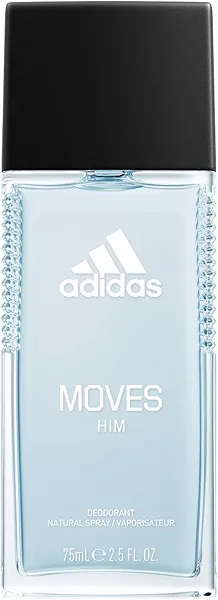 Adidas Moves Him Body Fragrance 2.5 fl oz (Pack of 1) , Notes of Green Apple, Cedarwood, Musk, Men's Fragrance, Long Lasting, Sporty Fragrance, Travel Size
