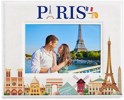 KATE POSH Marco de fotos París, vacaciones familiares en París, boda, compromiso, decoración de París, marco de fotos de la Torre Eiffel (5 x 7