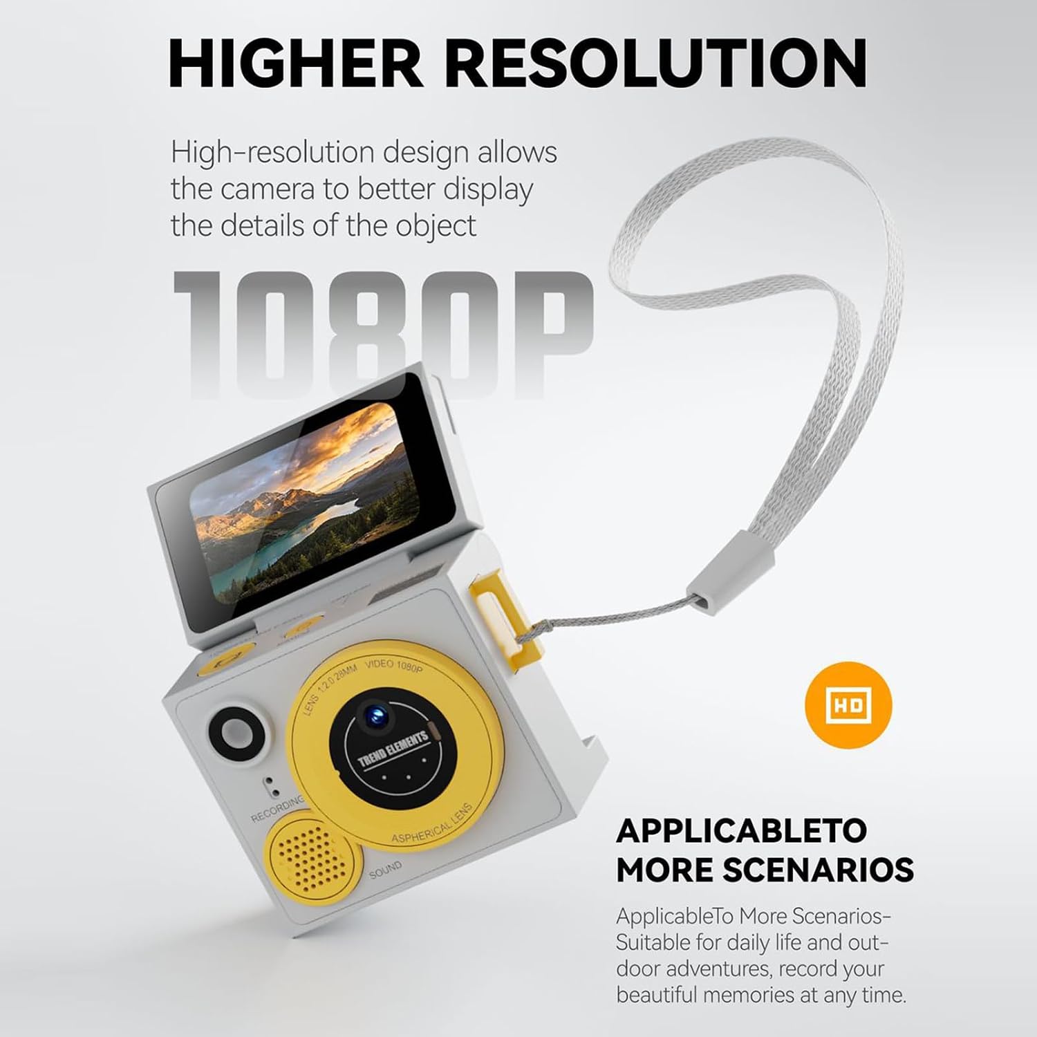 Compact Action Camera 1080P Wearable for Sports Video Recorder for Students