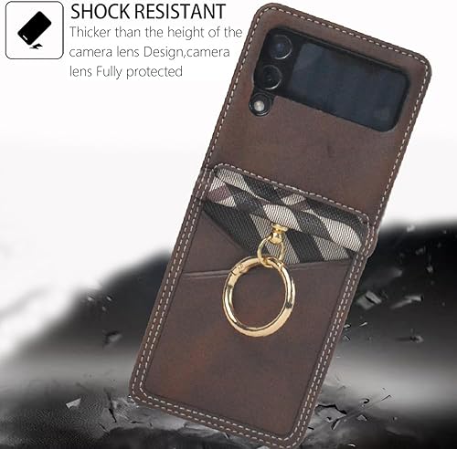 Miniatura 2 de Asuwish Funda para teléfono Samsung Galaxy Z Flip 4 5G 2022 con anillo cruzado correa con cordón para tarjeta de crédito, ranura para celular ZFlip4