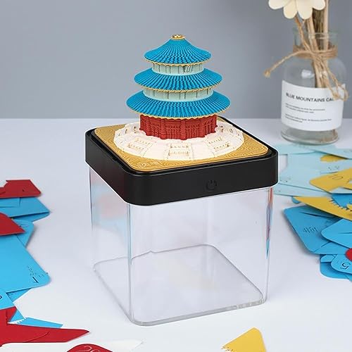 Miniatura 6 de Calendario de piezas de tiempo  Calendario de escritorio 2024 con luces LED, calendario creativo de arte 3D, bloc de notas de bricolaje, tallado en