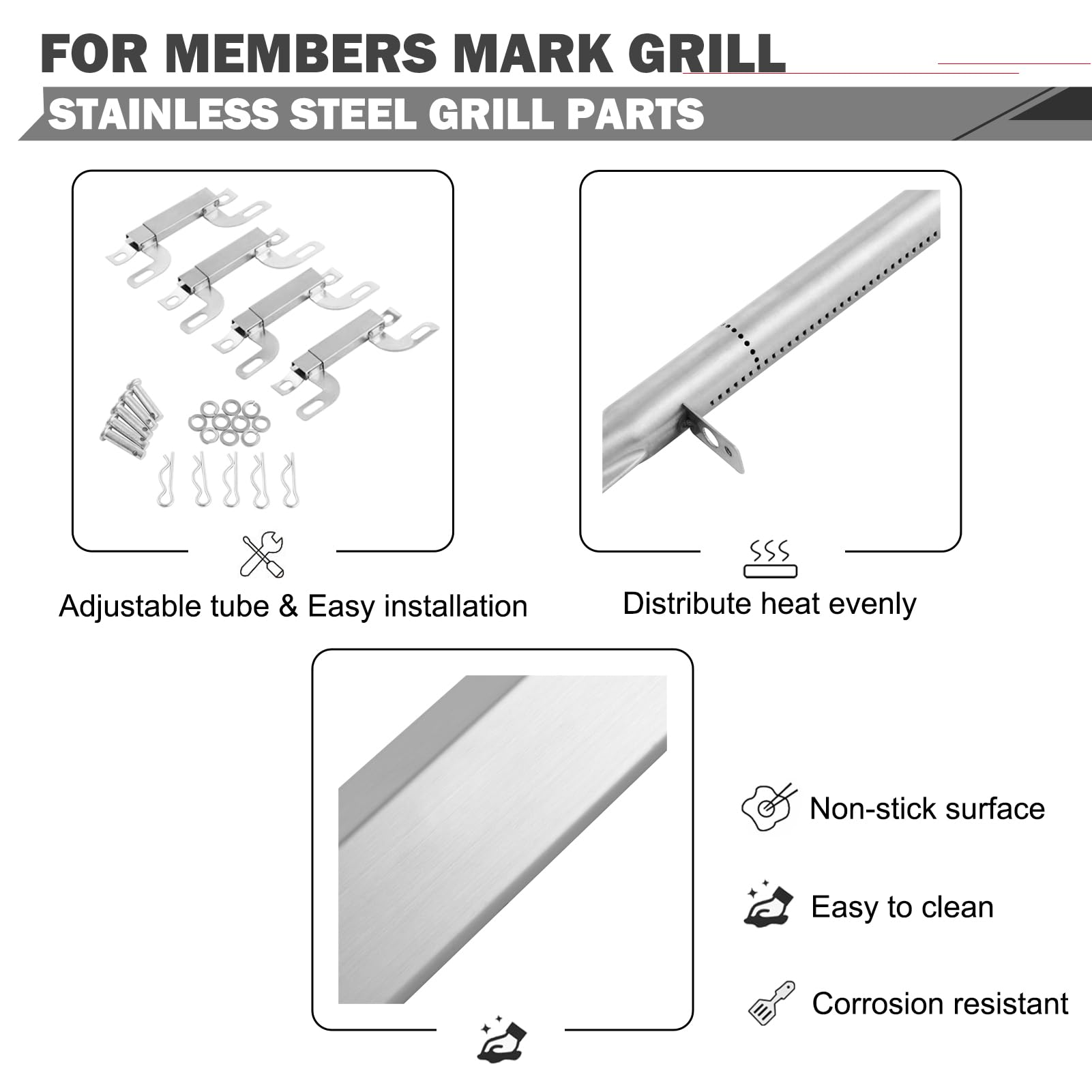 GR2210601-MM-00 - Piezas de repuesto para parrillas de quemador Mark 5, piezas de repuesto 614714, quemadores de parrilla GR2210601MM00, placas de calor para domador de llamas, piezas de parrilla