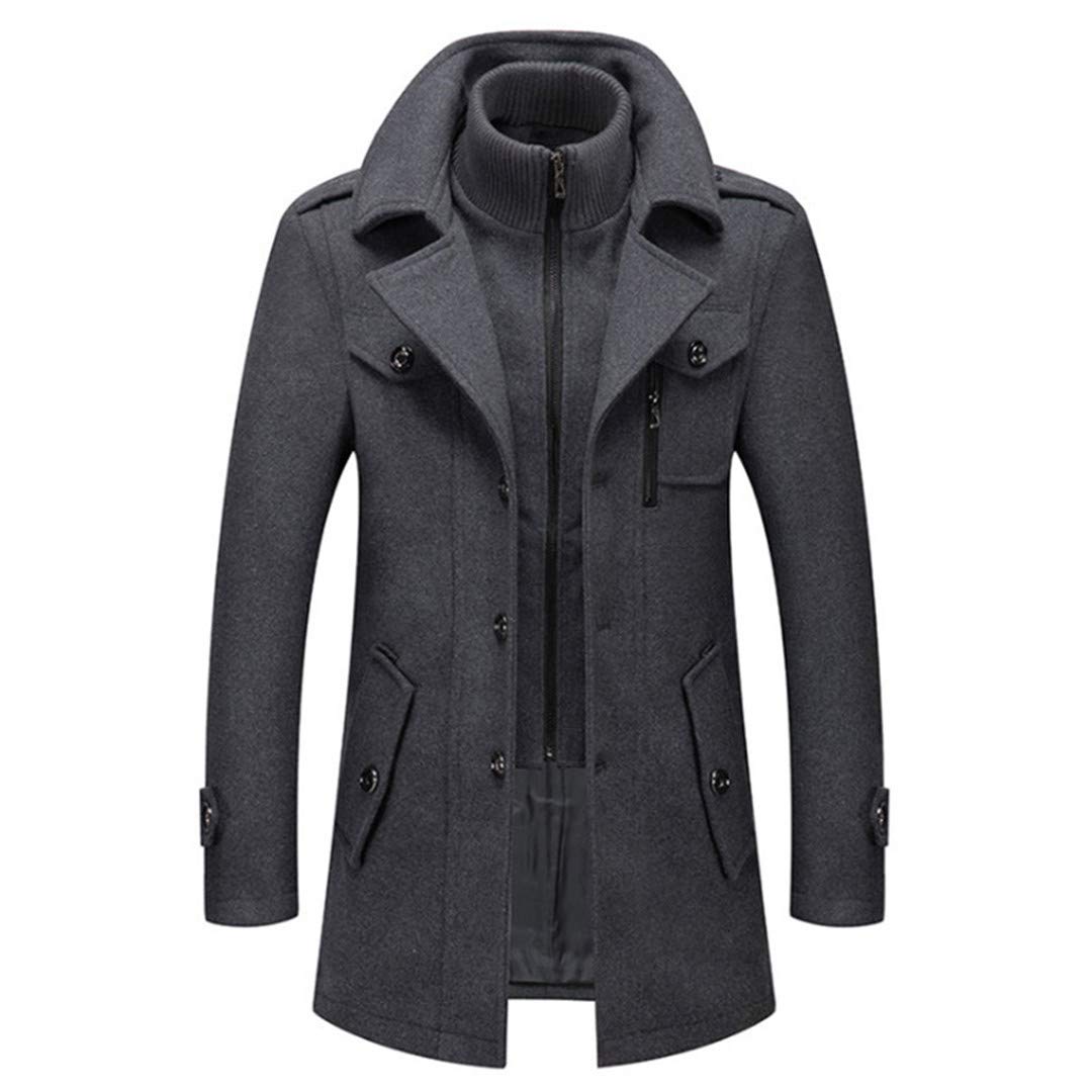 Uomo Misto Lana Cappotti Autunno Inverno Resistente al Freddo Uomo Cappotto di Lana Doppio Collo Trench Casual