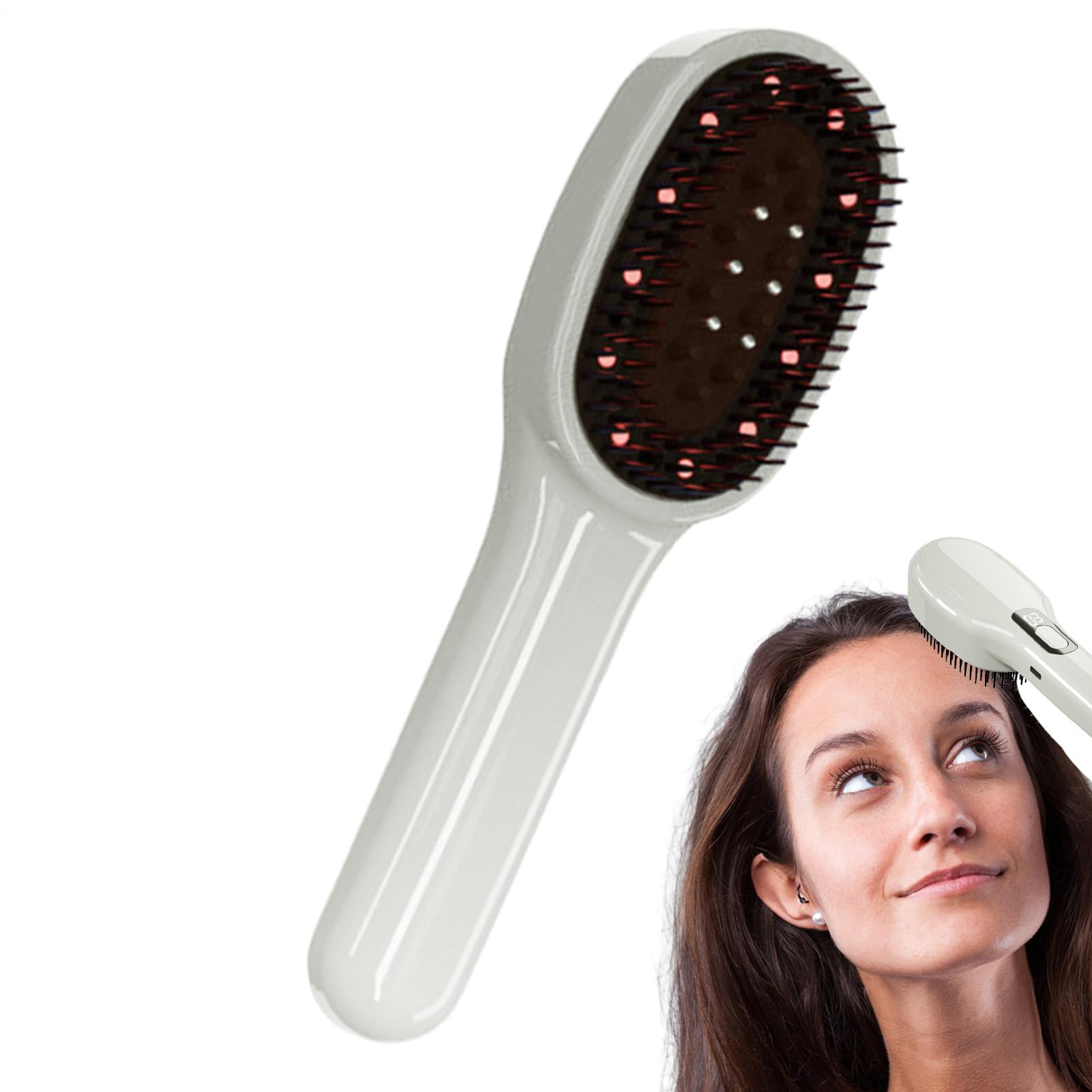 Crecimiento del cabello estimulado con peine de masaje recargable para estrés 8
