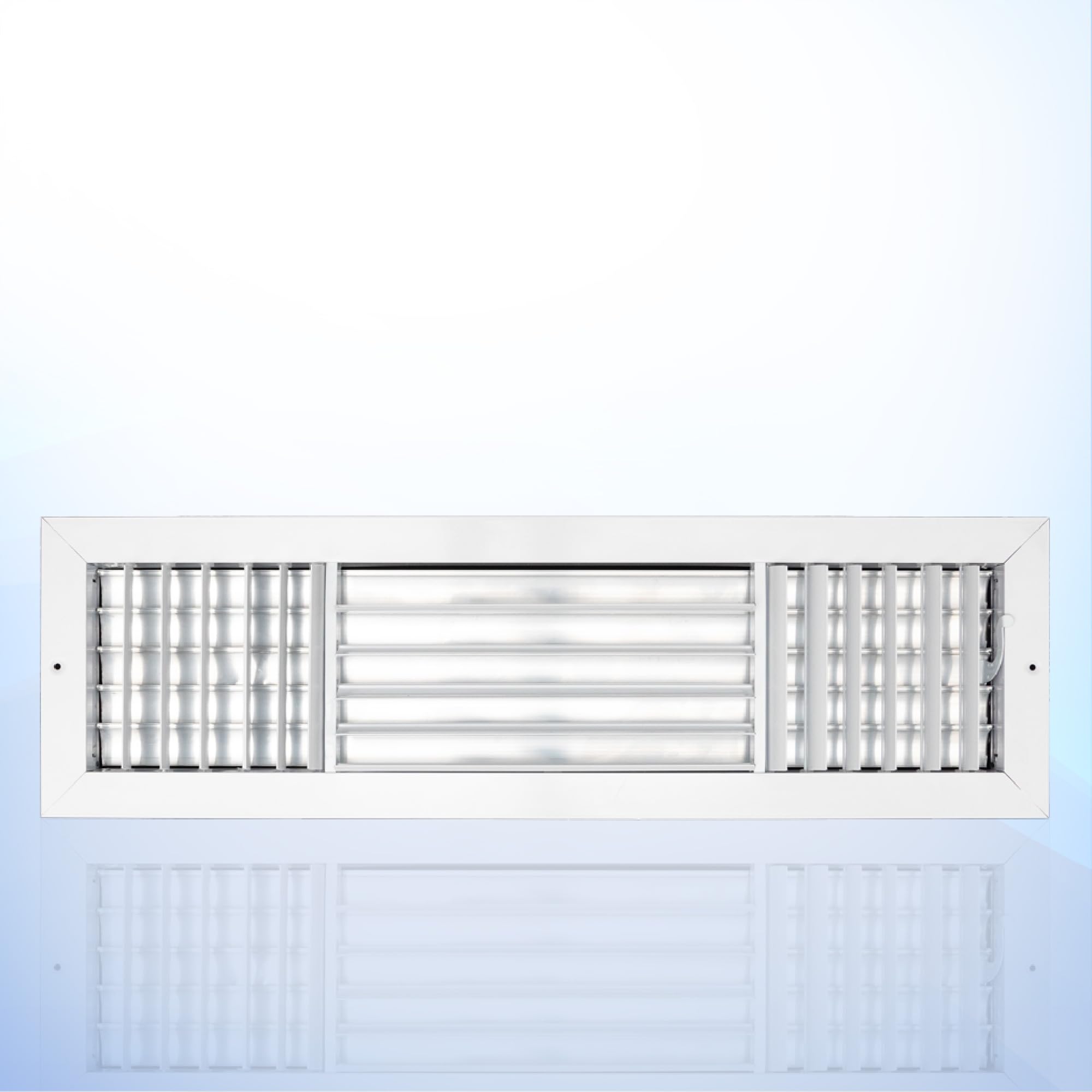Aluminum 3-Way Vent Cover: Adjustable Curved Blade Air Supply Diffuser- 24 x 6-Plastic Seal for Tight Fit, Quiet Air Flow, Multi-Shutter Damper-[Front Grille Size:25.6"x7.6"][Duct Hole Size:24"x6"]