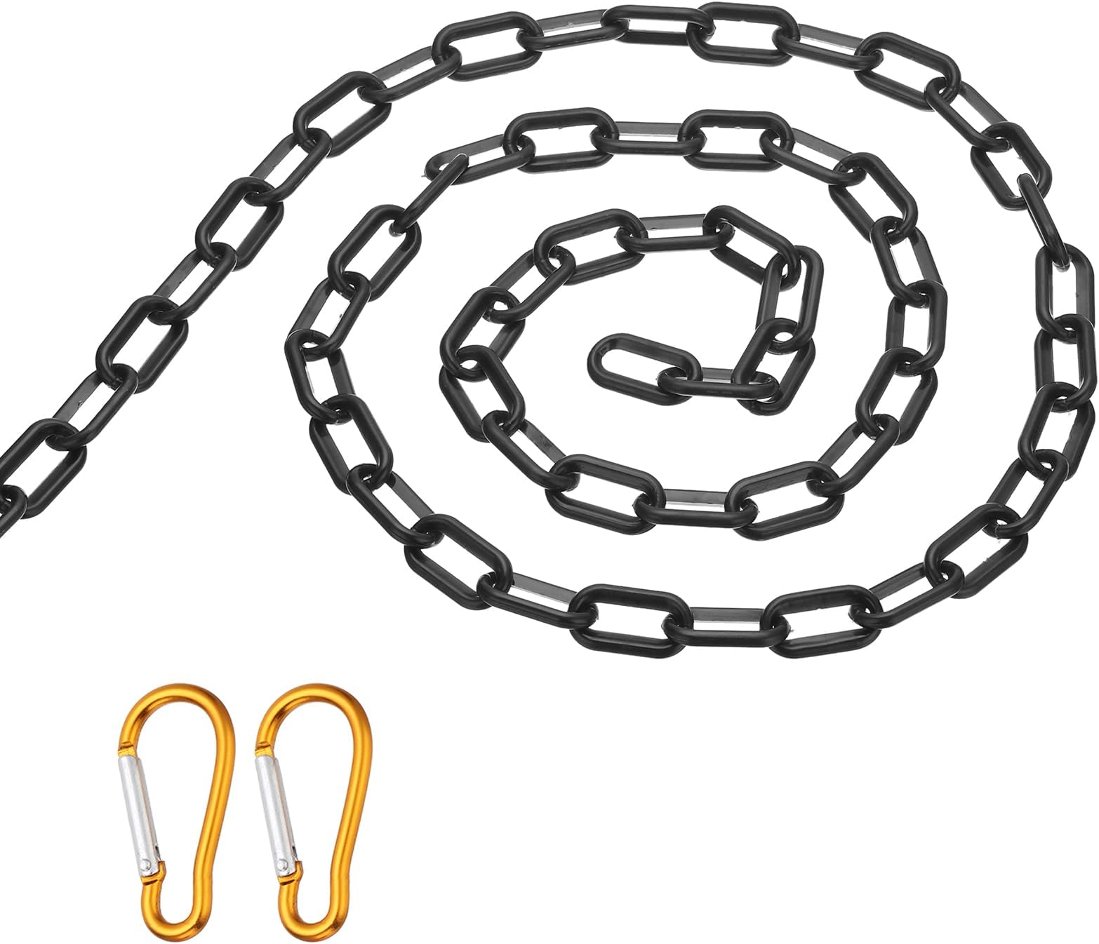 PATIKIL 10Ft Plastic Chain Barrier, Safety Link Chain with 2 Magnetic Hooks for Crowd Control at Driveway Elevator Parking Lot, Black