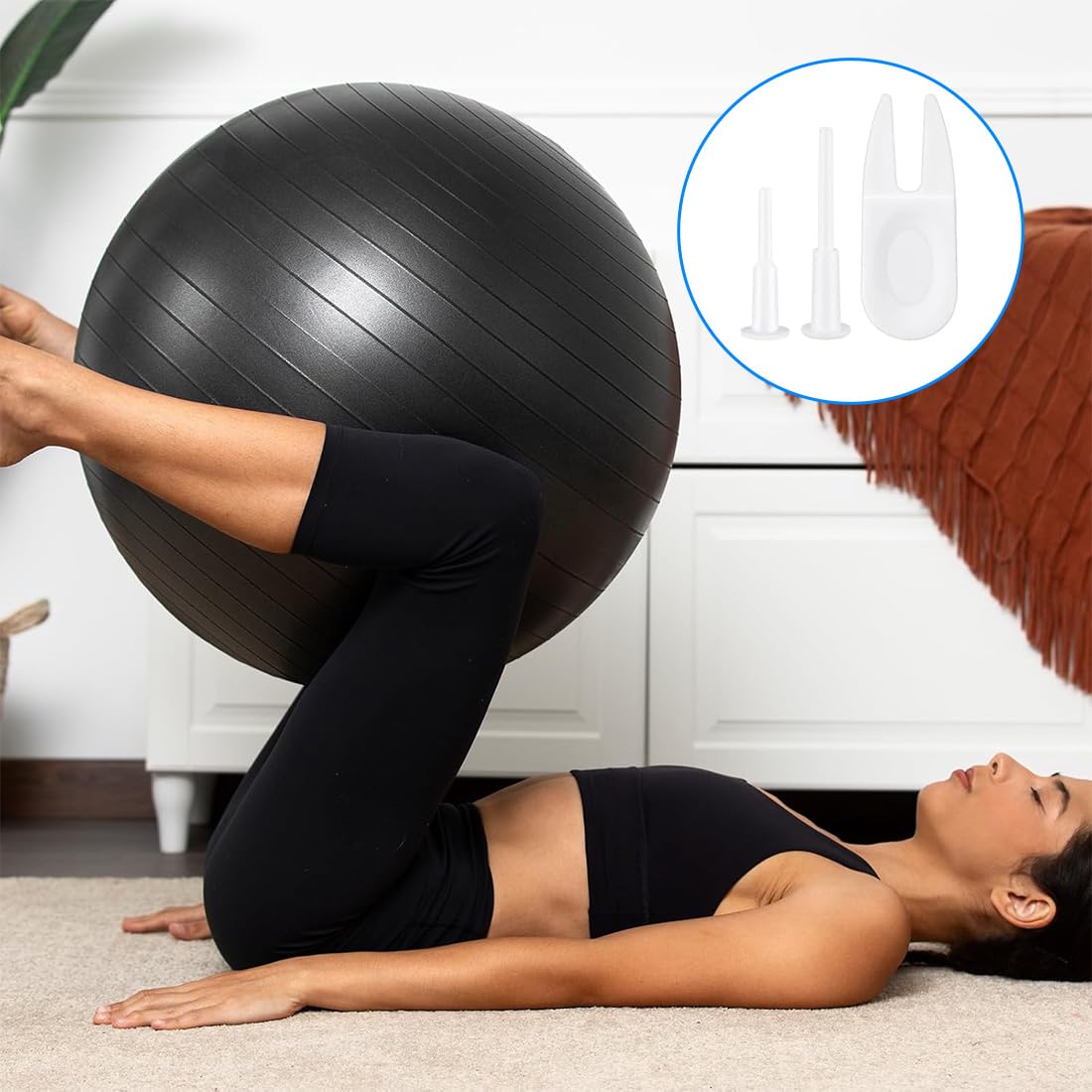 10 Pièces Bouchon d'air Yoga, Kit de Remplacement de Bouchon de Ballon d'exercice pour Yoga, Yoga ballon Air Bouchon, Tige de Prise de Rechange, avec 1 Outil Amovible
