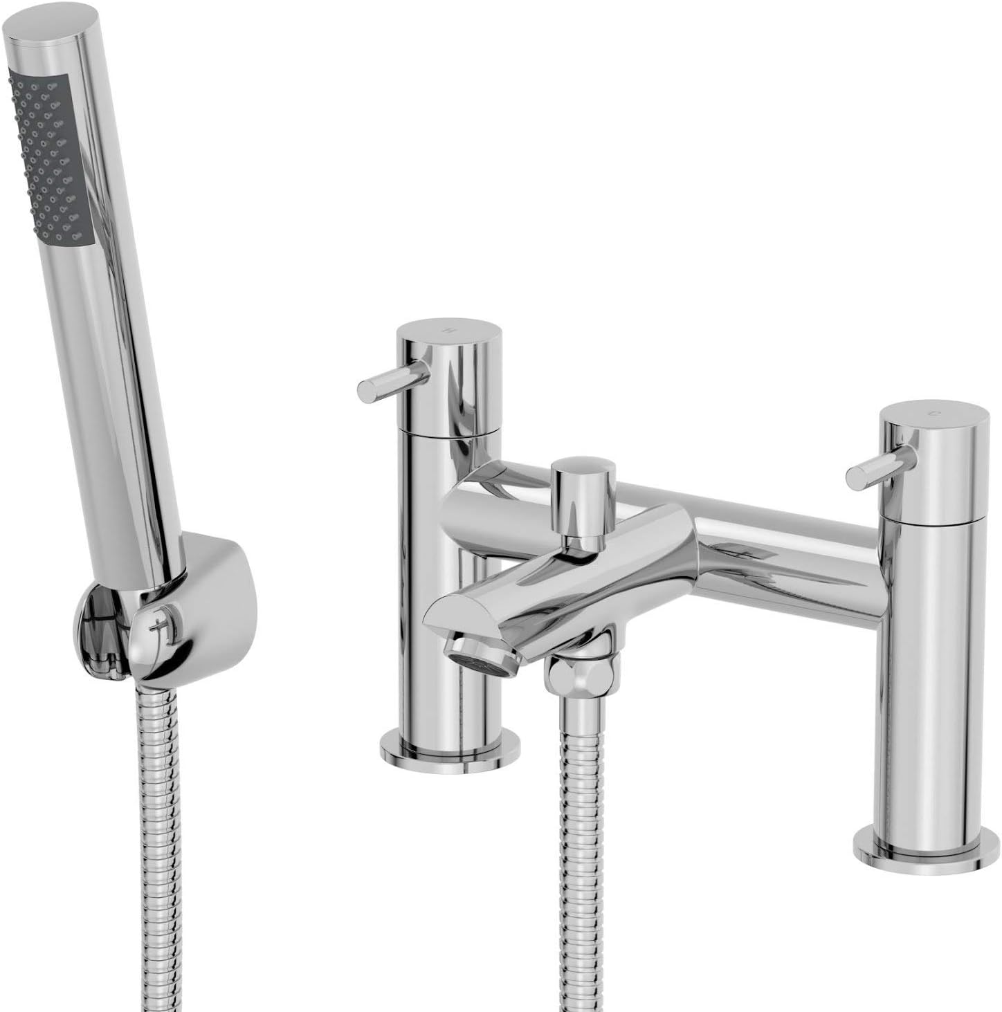 Modern Bathroom Curved Bath Shower Filler Mixer Tap Brass Deck Mounted ...