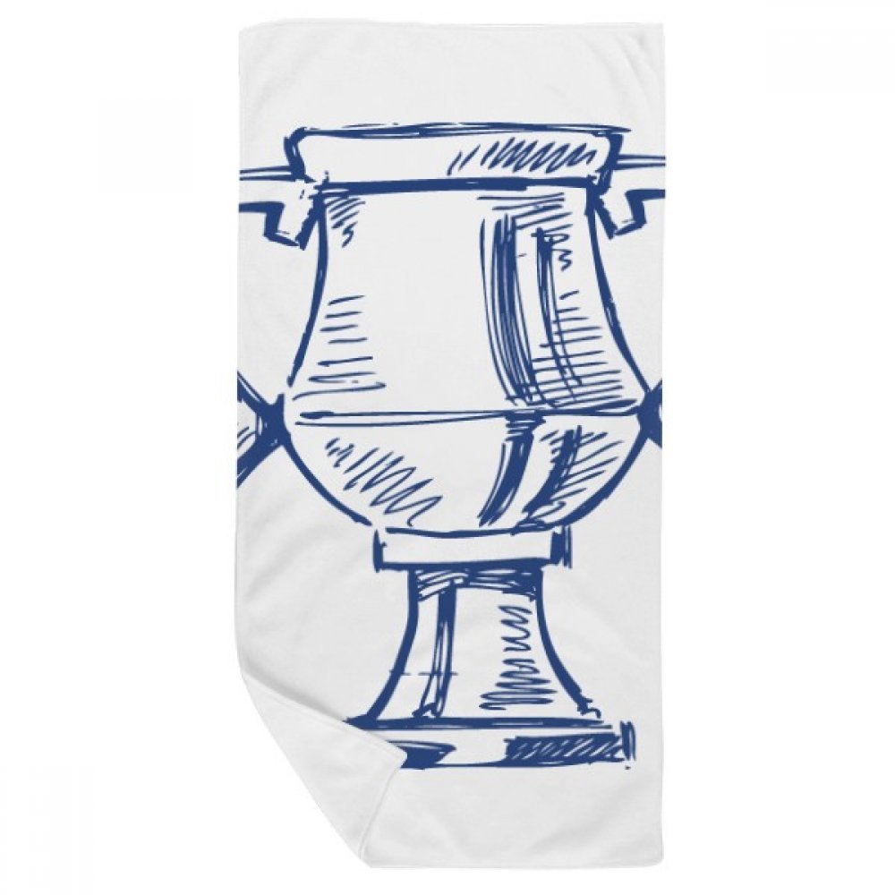 Serviette de bain Football Championship de sport bleu 35x70cm pour le vestiaire