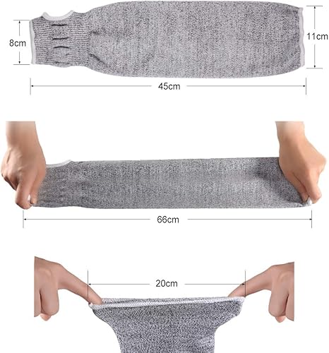 Miniatura 4 de Yosoo Mangas resistentes a cortes, protección de nivel 5, mangas protectoras de brazo resistentes a cortes con orificio para el pulgar, 1 par, 18