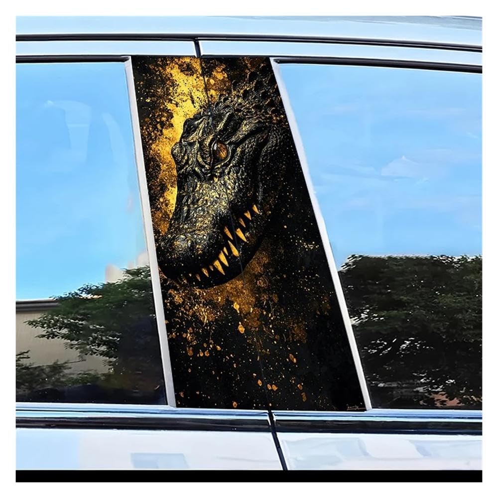 Dabhuoc One Color Car Parts 2Pcs Car Center Pillar Stickers Crocodile Scratch Protection