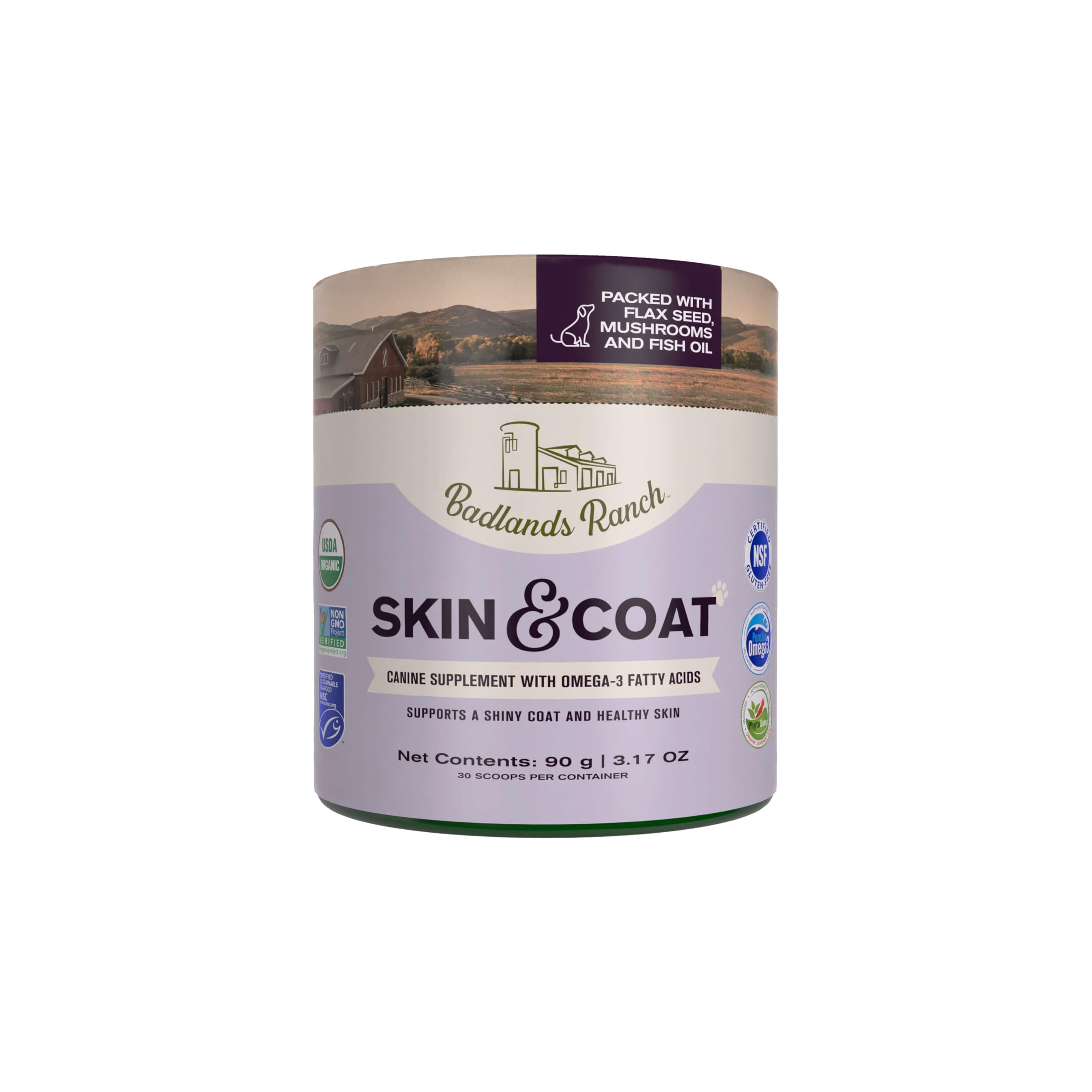 Sponsored Ad - Badlands Ranch - Skin & Coat Canine Supplement w/Omega-3 Fatty Acids, Org. Ingredients, Antioxidant Topper, Nourish Coat &Paws, Joint, Support Shiny Coat & Healthy Skin by Katherine Heigl (30 Scoops)