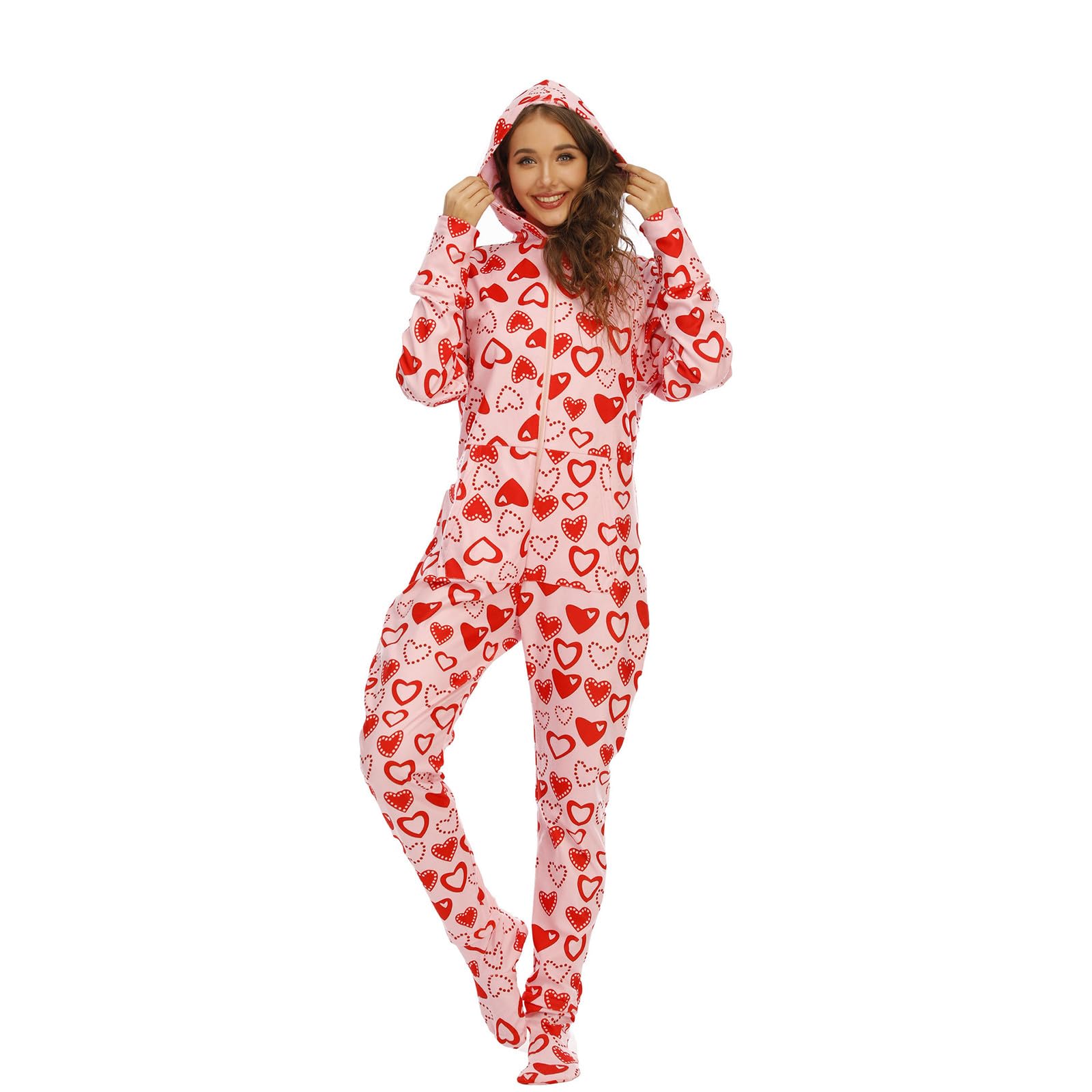 Pigiama Donna Tuta Intera Con Apertura, Pigiama Inverno, Monopezzo Flanella Tutine Sleepwear Romper Casa Tempo Libero Flanella Family Estetici Comodi Baggy Ispessito