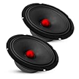 5 CORE 8 Inch Subwoofer Speaker Pair 500W Mid Range Car Sub Woofer Speakers w Red Aluminum Bullet 4 Ohm Deep Bass Replacement Subwoofers for Auto Vehicle Truck - MR 8 BLT R 4oHM 2PCS