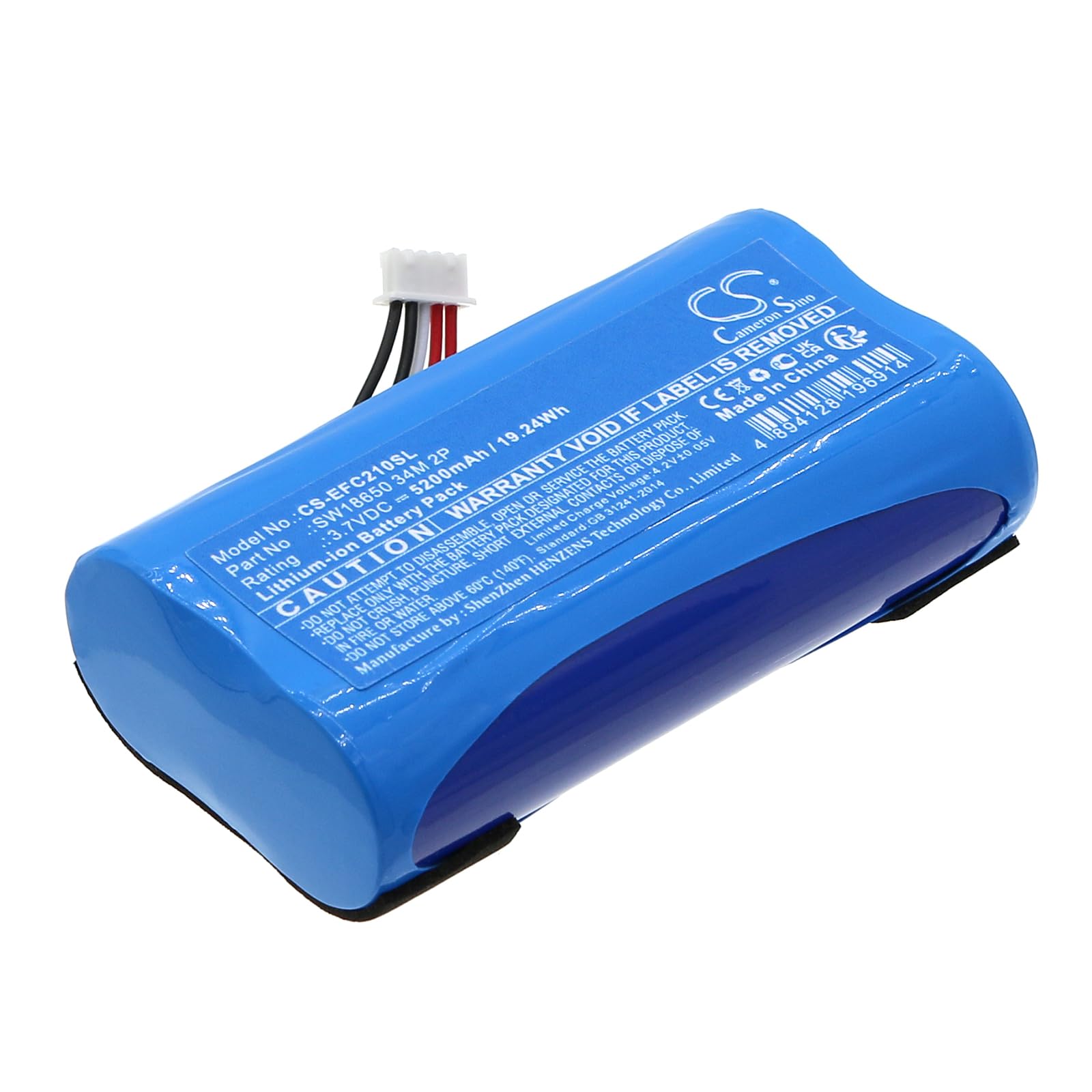 XINLANTECH 18650 1s2p 6400mAh 3.7V 1INR19/66-2 Batería De