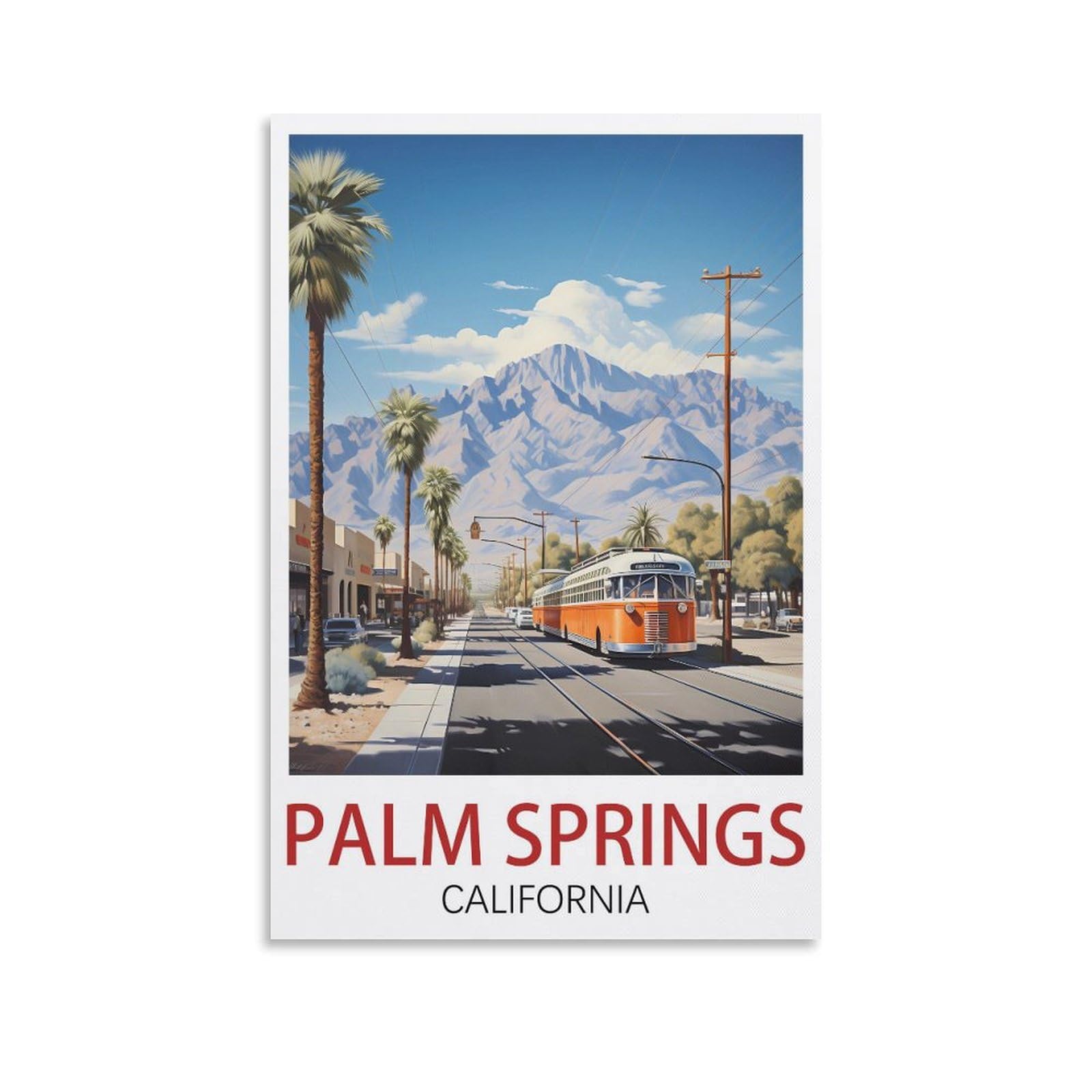 EZMLFA 5D Diamond Painting Kits for Adults,Palm Springs California Diamond Art Kits for Beginners,Full Drill Diamonds Gem Art for Home Wall Decor Gift 40x40cm