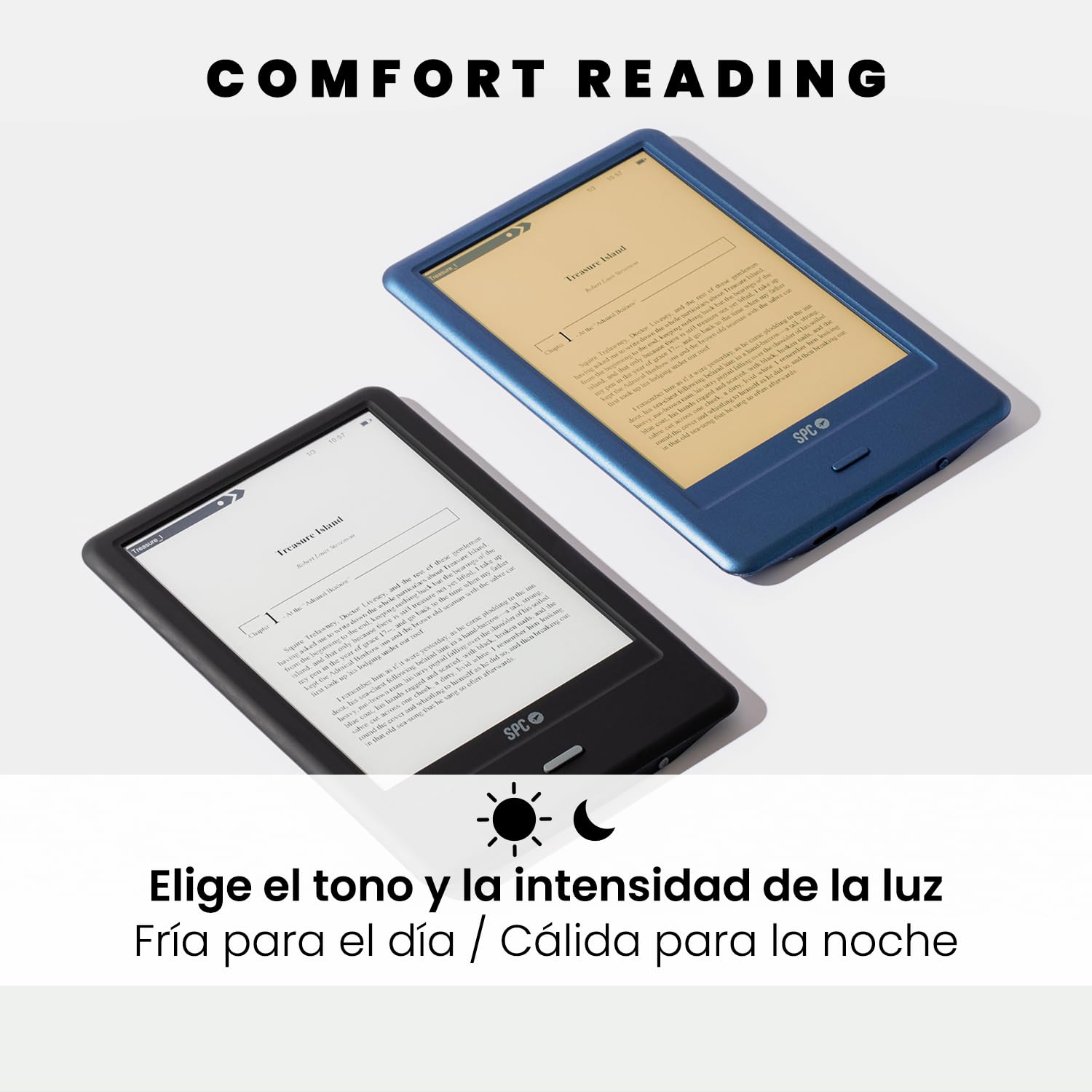 SPC Dickens Light 2 Pro + Funda | Libro Libro electrónico 6 Pulgadas táctil E-Ink, Brillo Ajustable y Temperatura de Color, 8GB de Memoria, 1 Mes autonomía, Ligero y Fino - Azul