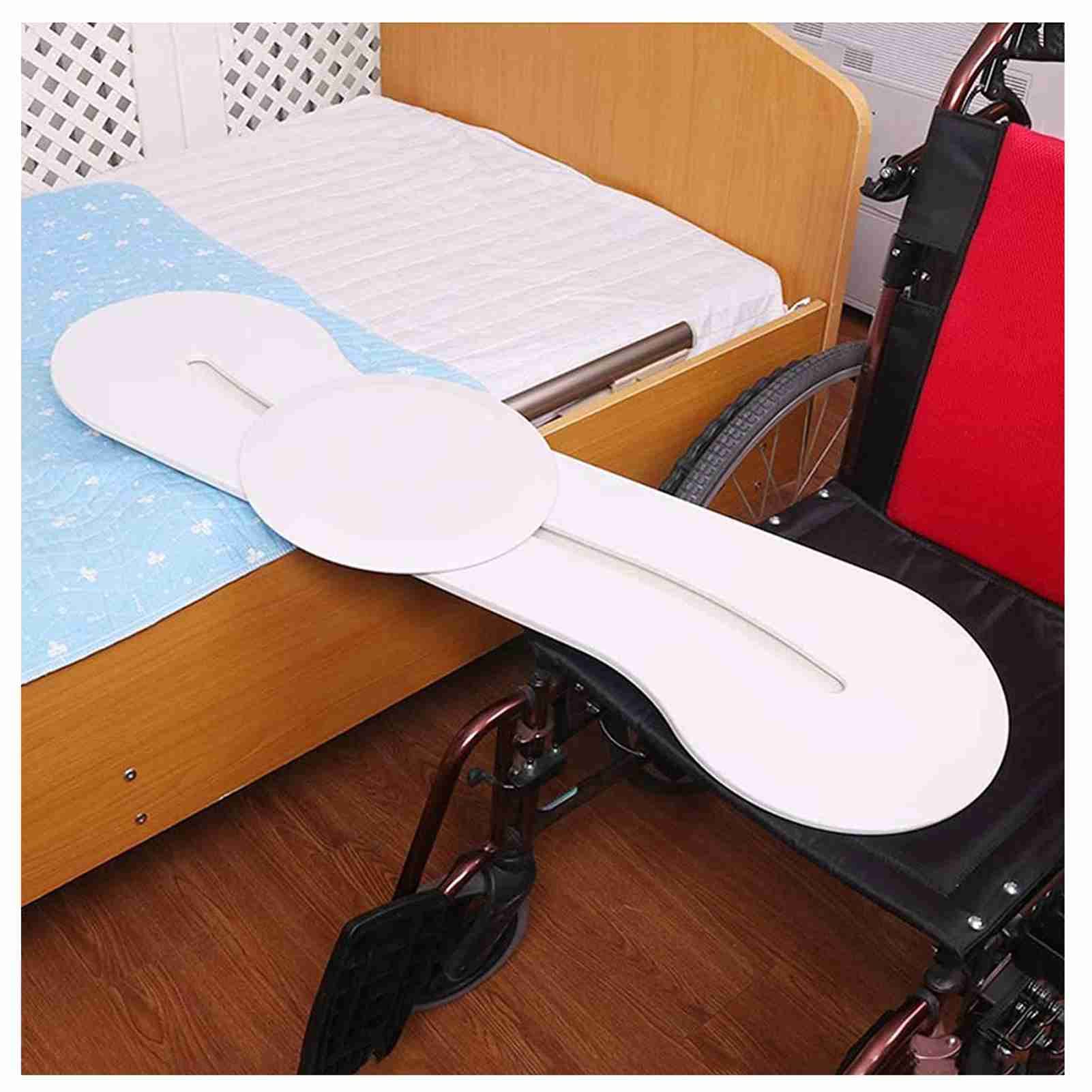 WEOBNAQ Rotatable Transfer Board for Wheelchair Users, Seat Transfer Aid for Elderly,Strong Slider Board to Move Disabled and Handicapped Users White 102cm