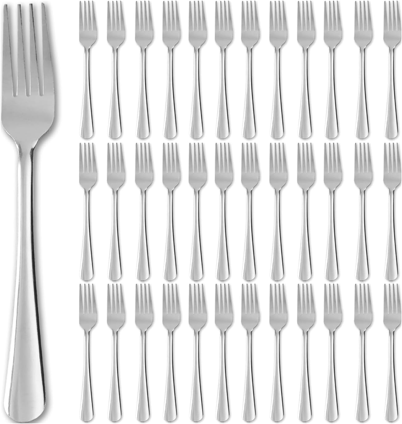 KOOMADE 36 PCS Dinner Fork Set - Stainless Steel Silverware Fork 7.1 Inch with Dishwasher Safe Flatware Forks for 36,Table Forks for Home,Kitchen or Restaurant