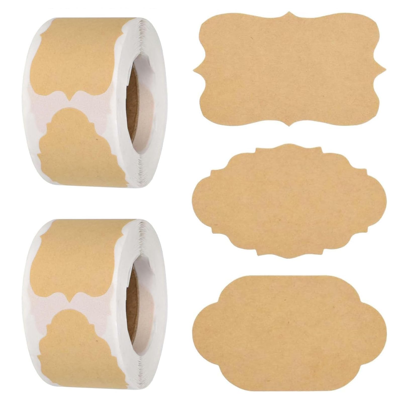 Gift Tag Labels,500 PCS Blank Self-Adhesive Labels Removable Easy Peel Sticky Labels for Jars Bottles Jam Gifts and DIY Decoration All-Purpose Adhesive Stickers for Home and Craft Use
