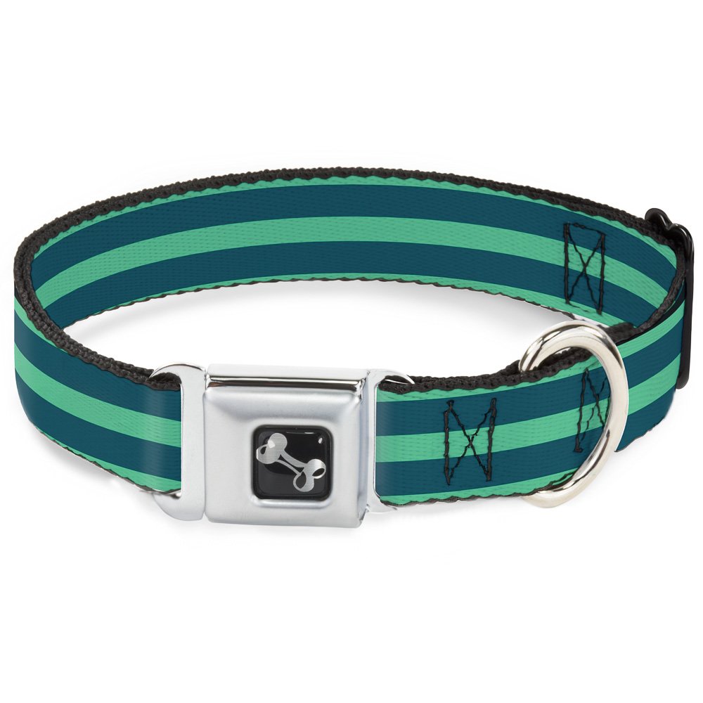 Buckle-Down Obroża dla psa z klamrą pasa bezpieczeństwa, pastelowy zielony/oliwkowy, szerokość 3,8 cm, pasuje na szyję 45-81 cm, rozmiar L