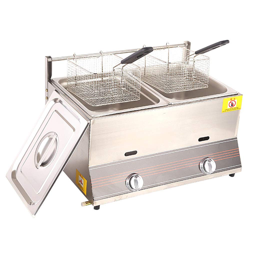 Freidora A Gas De Acero Inoxidable - 6L / 12L De Gran Capacidad Con Encendido Electrónico - Comercial