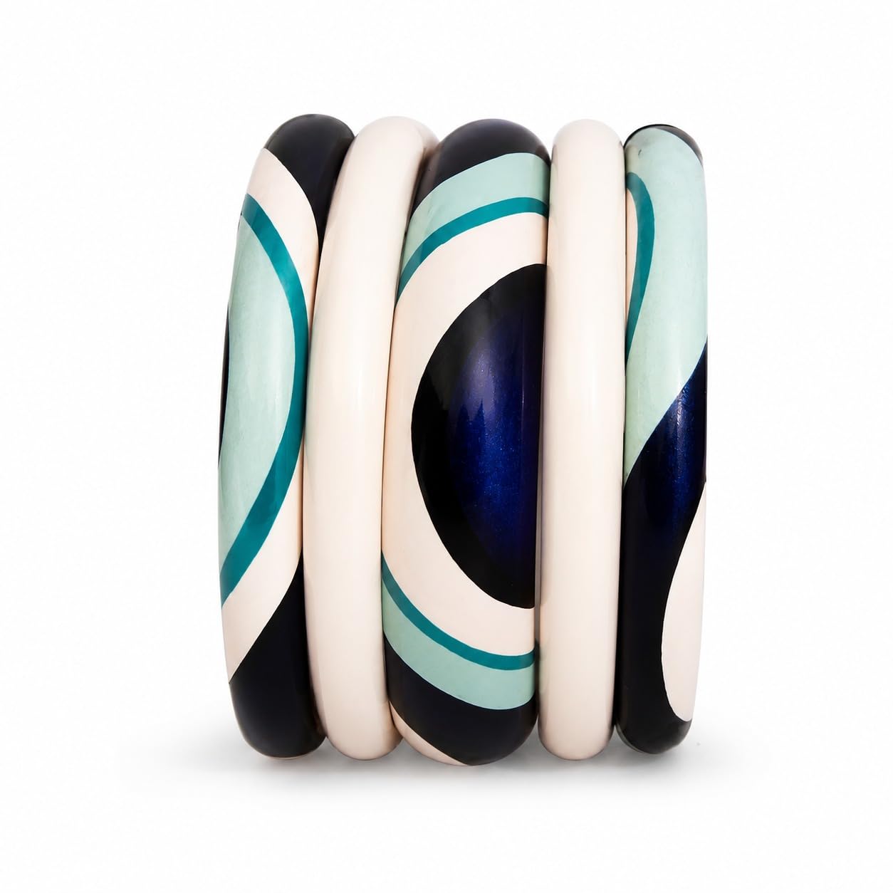Set of 1 Designer traditional pure lac bangle for woman | Multicolor Geometric Pattern Traditional Chudi Set-image-23