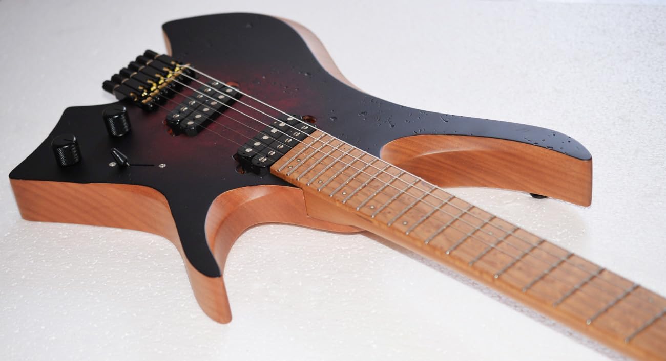 Amazon.co.jp: 2024 NKGuitar Fanned frets 6弦 ヘッドレス エレキ