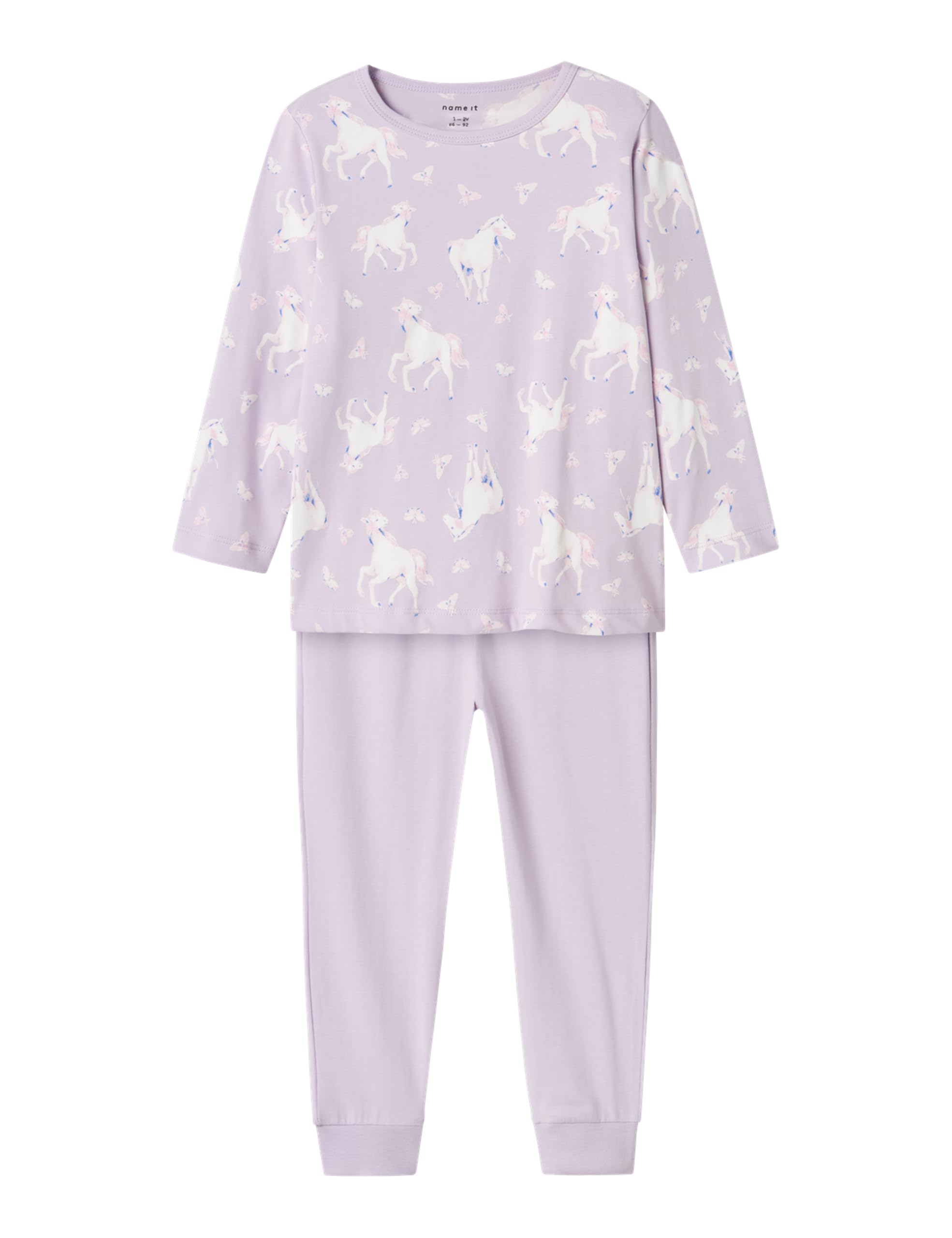Nmfnightset Pastel Lilac Horse Noos, Pastelowy liliowy, 110/116 cm