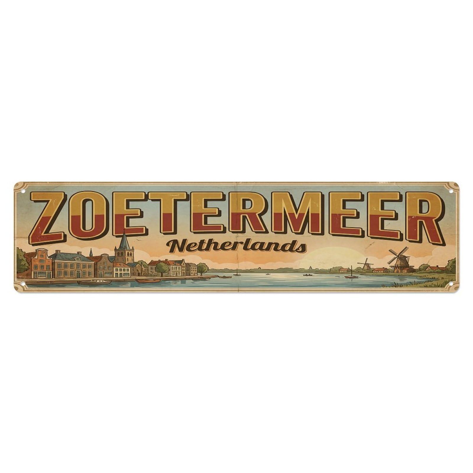 Vintage Travel Netherlands Zoetermeer Metal Tin Sign
