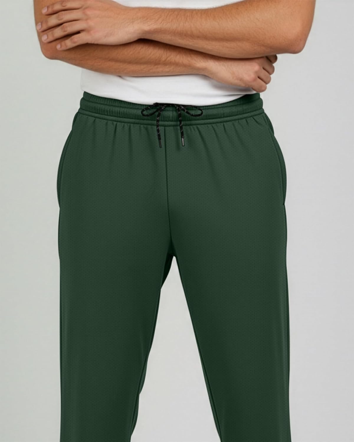 Real Essentials 3 Pack: Men's Mesh Open Bottom Sweatpants Gym Active Athletic Workout Casual Pants with Pockets (Big & Tall) - Image 2