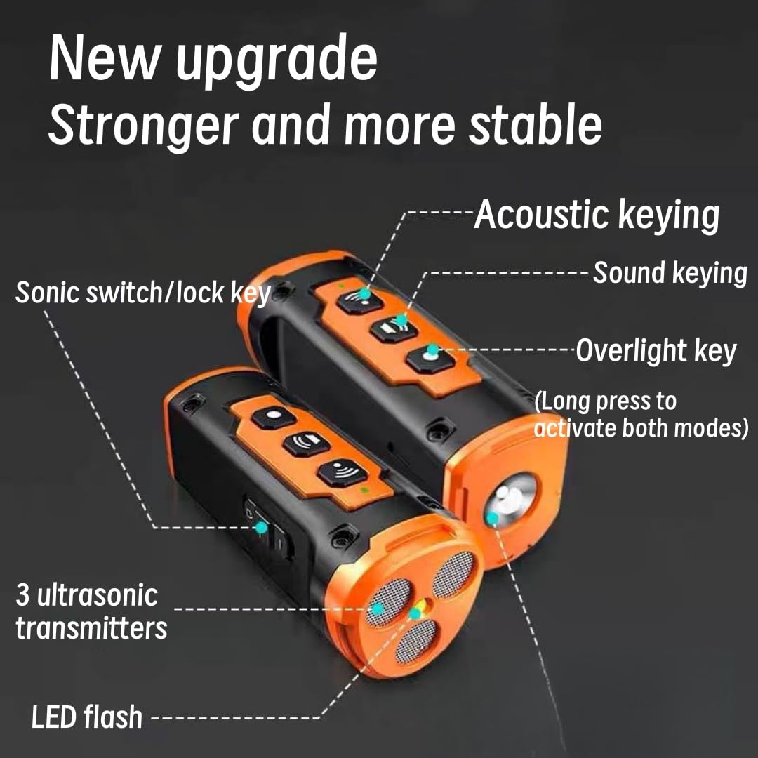 Disuasivos recargables para ladridos de perros con linterna LED, linterna ultrasónica de tres cabezas, repelente de perros, clicker para perros de entrenamiento, silbato para dejar de ladrar