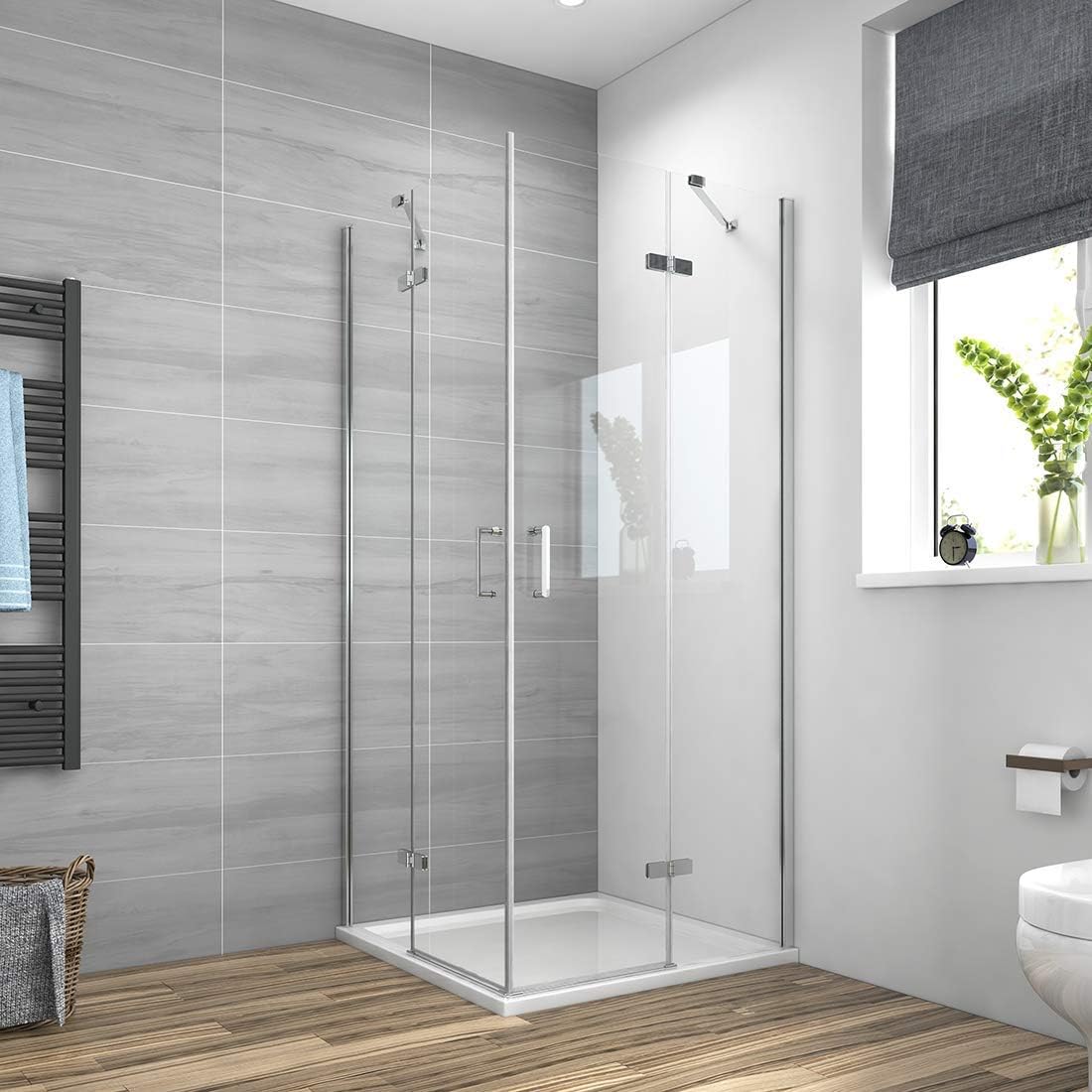 Meykoe Shower Cubicle Corner Entry 6 mm Tempered Safety Glass Shower