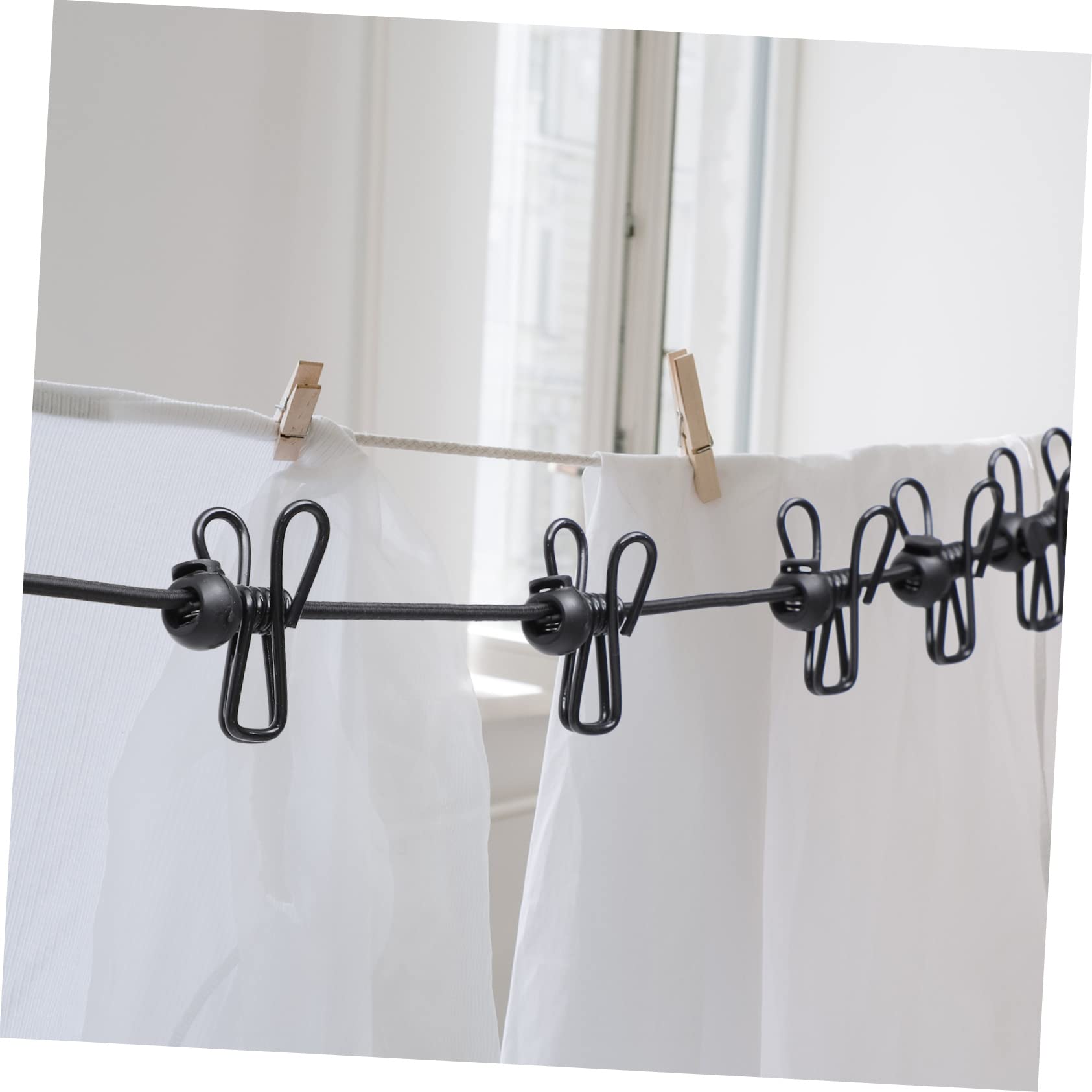 PRETYZOOM 2Pcs Outdoor Clothesline with Windproof Clips Portable and Lightweight Clothesline for Travel Compact for Camping Easy to Use for Outdoor Drying