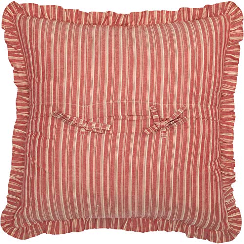 VHC-Brands-Farmhouse-Sawyer-Mill-Chambray-Windmill-Square-Pillow-Red-18×18 VHC Brands Farmhouse Sawyer Mill Chambray Windmill Square Pillow Red 18×18
