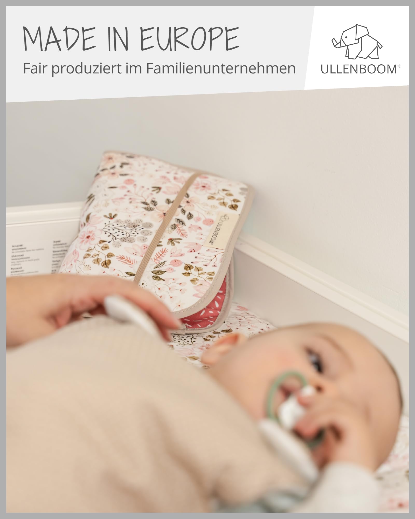 ULLENBOOM ® Windeltasche für unterwegs (Made in EU) - Wickeltasche für bis zu 3 Windeln, Feuchttücher & weiteres Zubehör, Windeletui mit Reißverschluss & Gummiband, klein & lässig