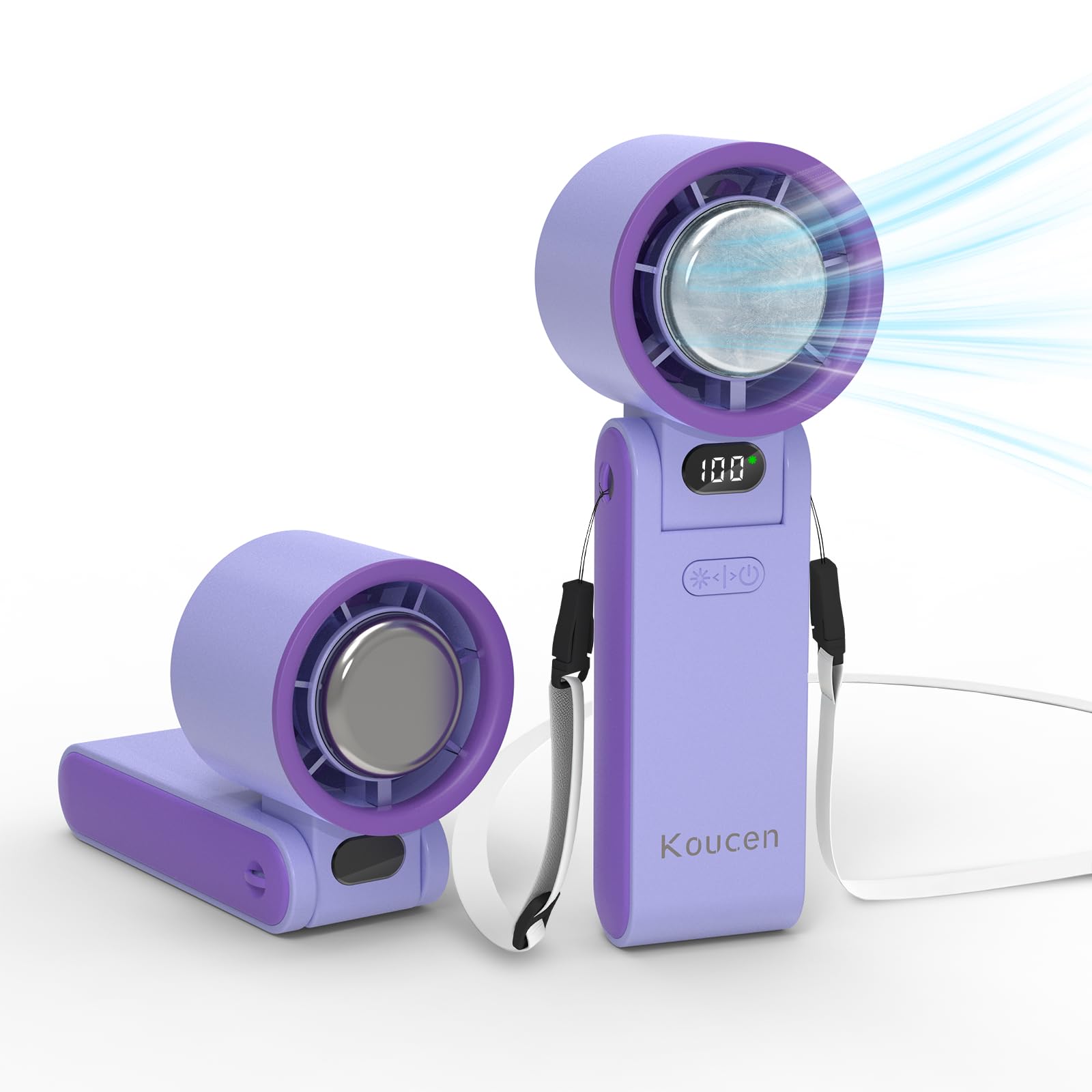 Handheld Turbo Fan With Ice Cooler - 5500mAh Rechargeable, 199 Speeds, 20H Runtime, Portable Personal Fan