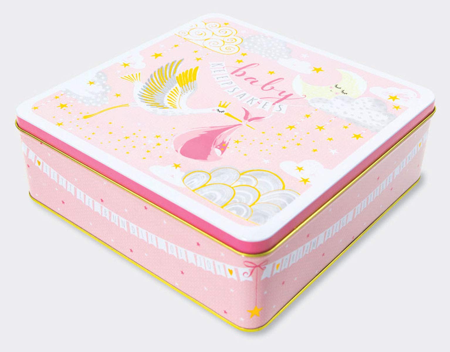 Rachel Ellen Designs - Large Keepsake Tin - Baby Girl Keepsakes