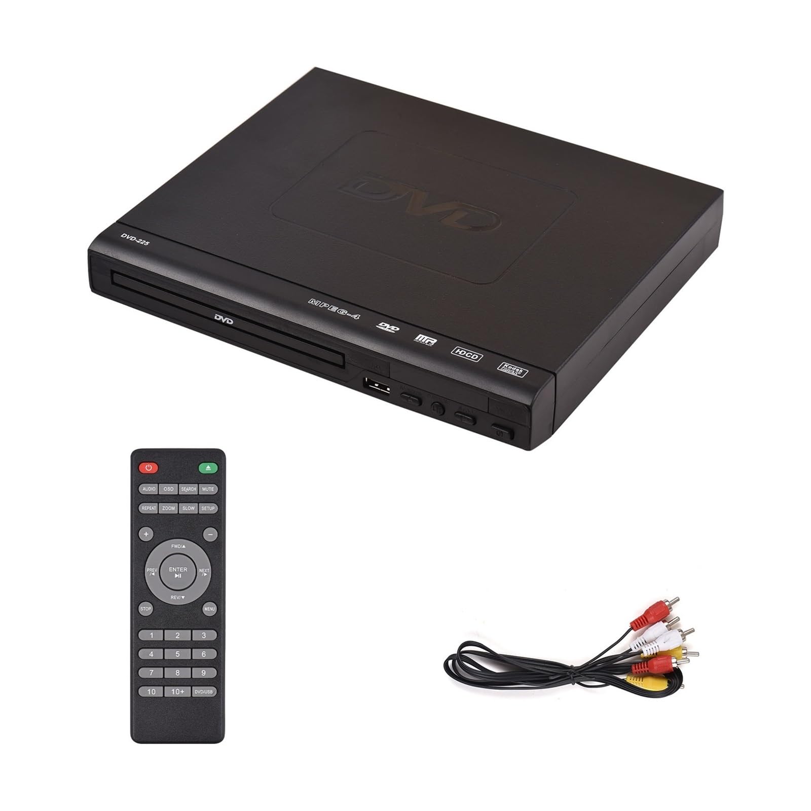 Lettore Dvd Domestico DVD-225 Lettore di Dischi Dvd CD Lettore multimediale Digitale Uscita AV con Telecomando