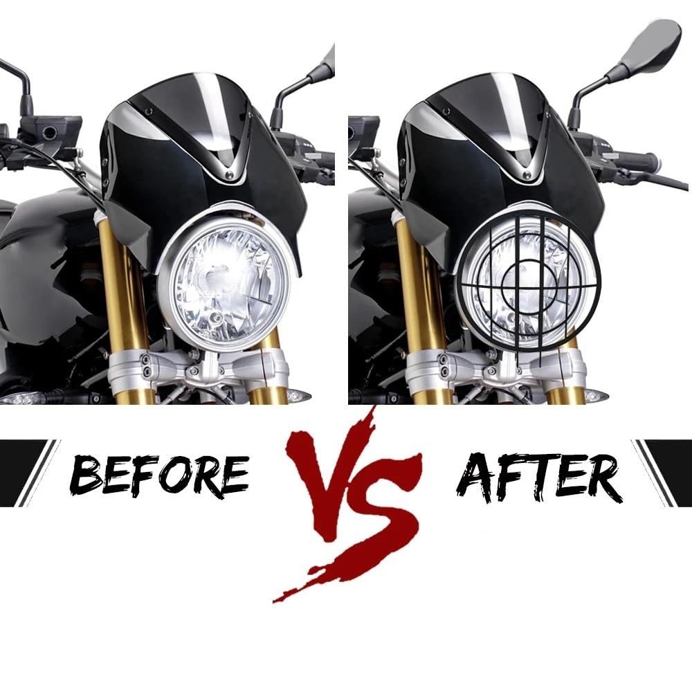 Osłona reflektora przedniego pasująca do BMW R9T 2014-2020, pasuje do reflektora motocyklowego, pasuje do osłony grilla
